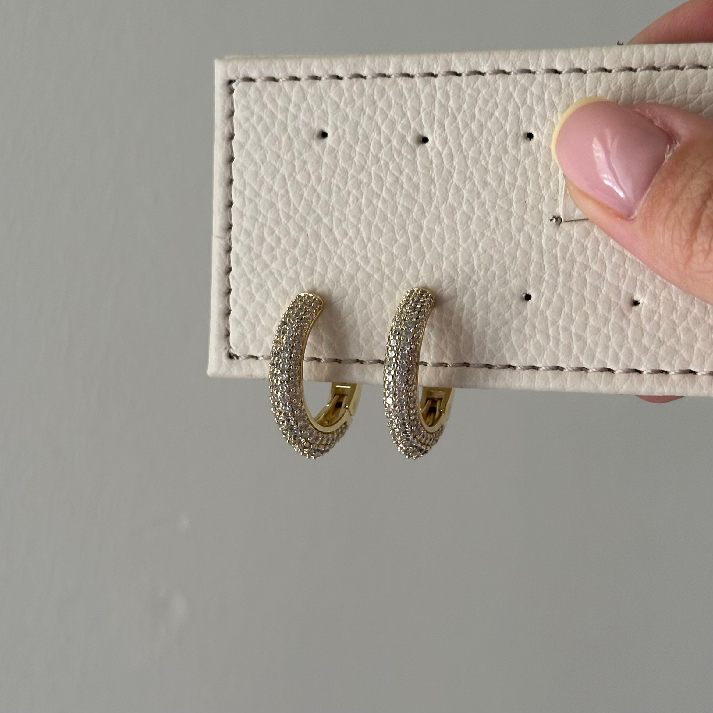Vip 14k Gold Taşlı Halka Küpe