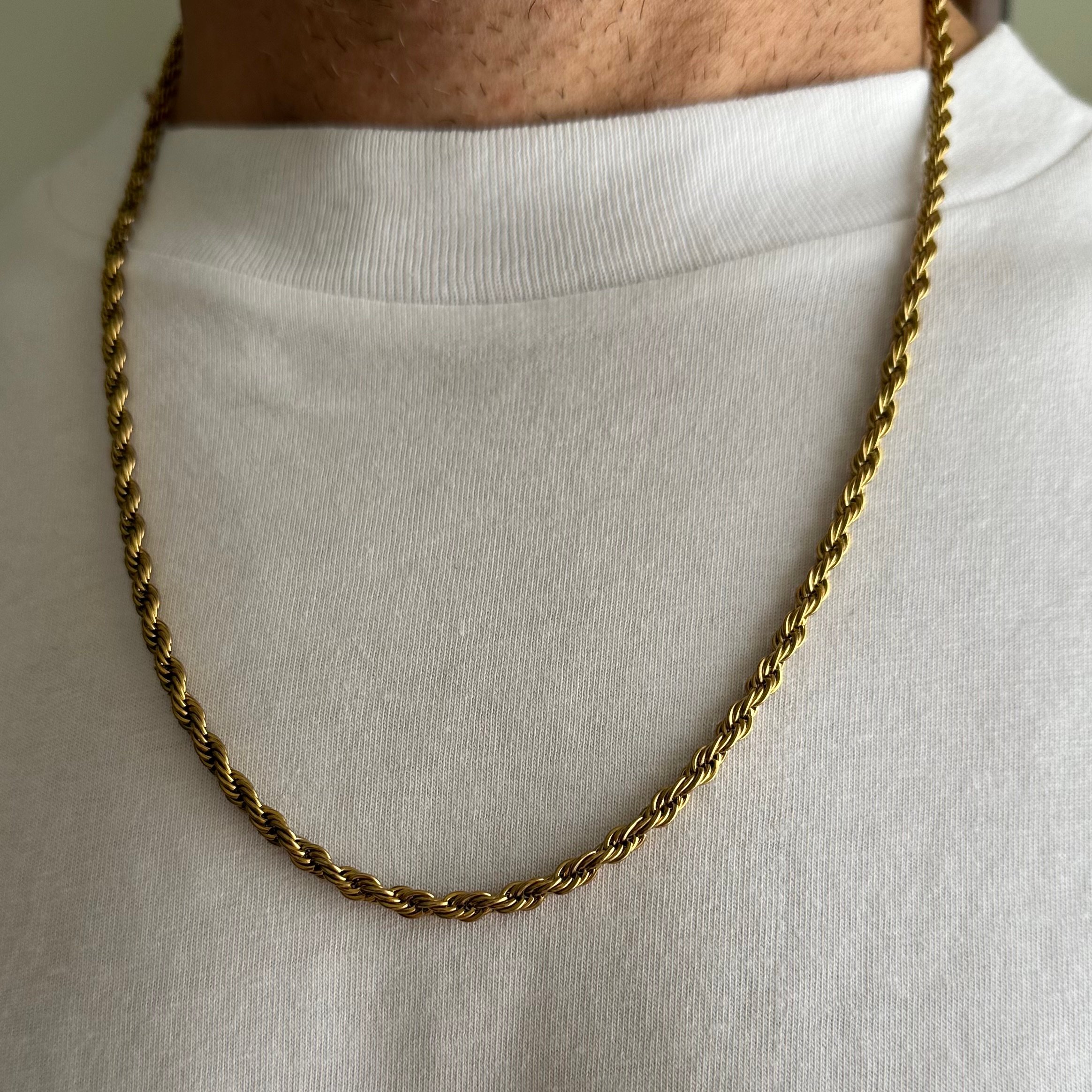Unısex Kalın Burgu Zincir Gold / Çelik