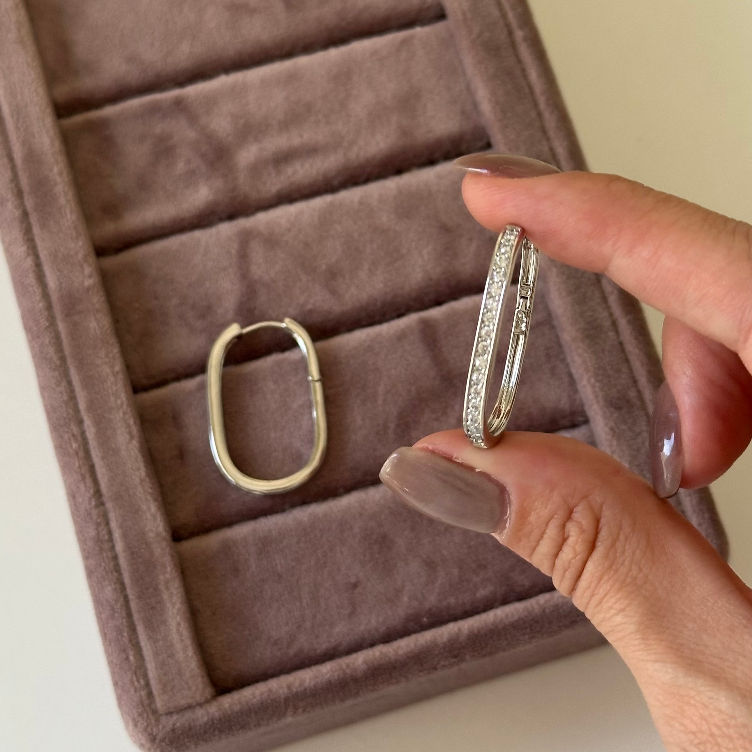 Vip Oval Silver Küpe 