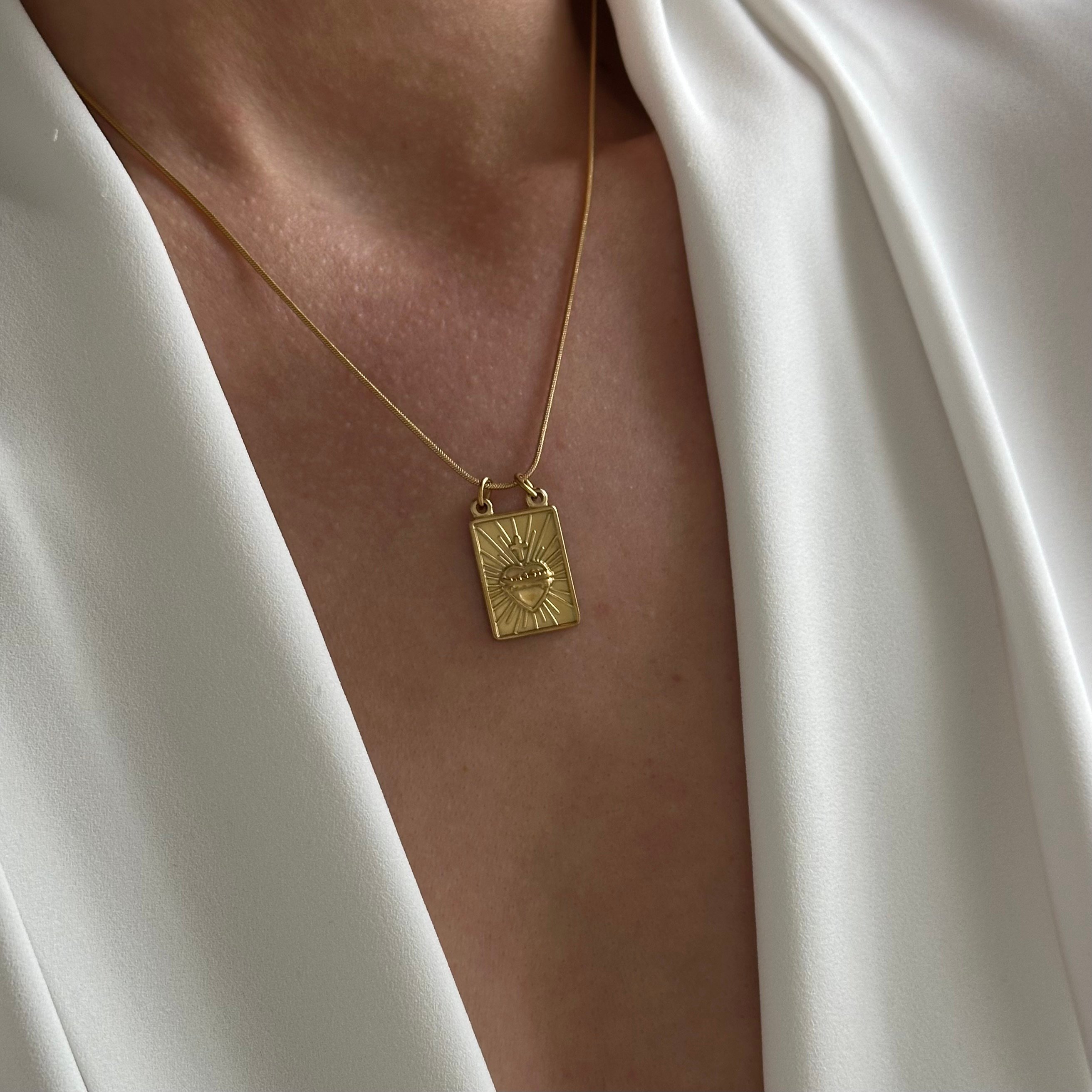 Antik Charm "Kalp" Kolye / Çelik