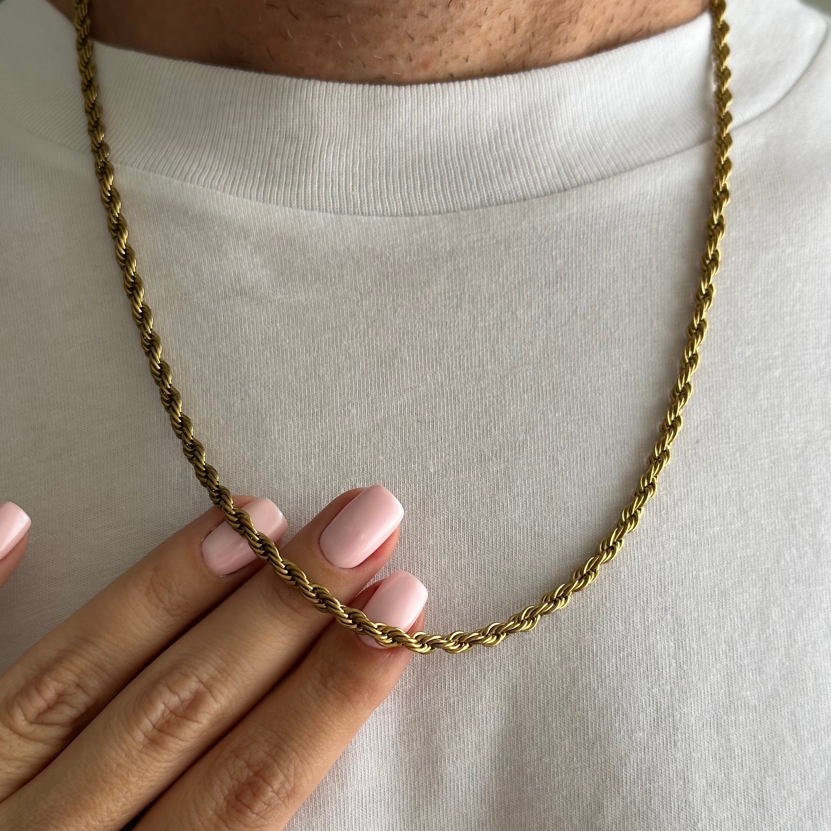 Unısex Kalın Burgu Zincir Gold / Çelik