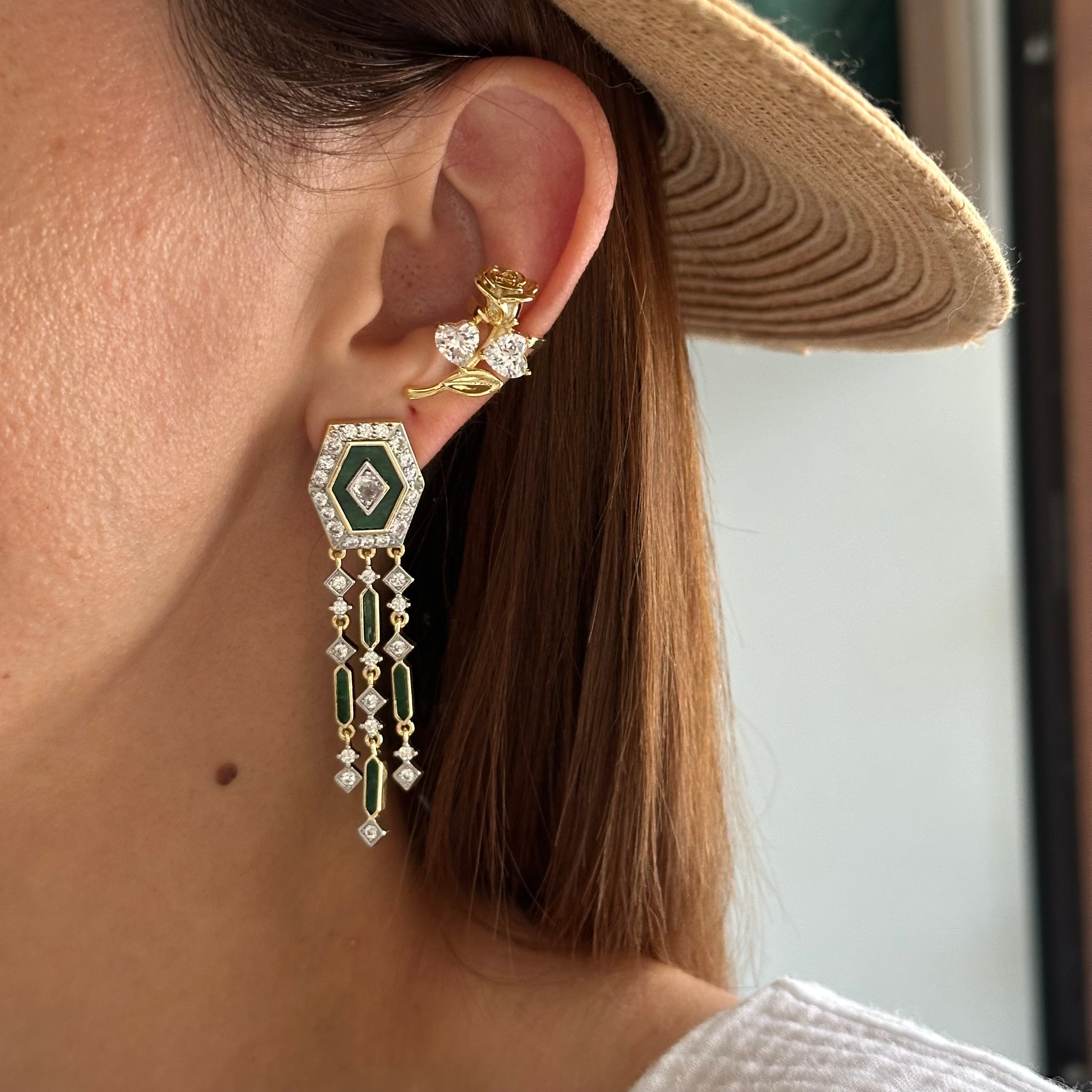 Özel Seri Gül Earcuff Gold