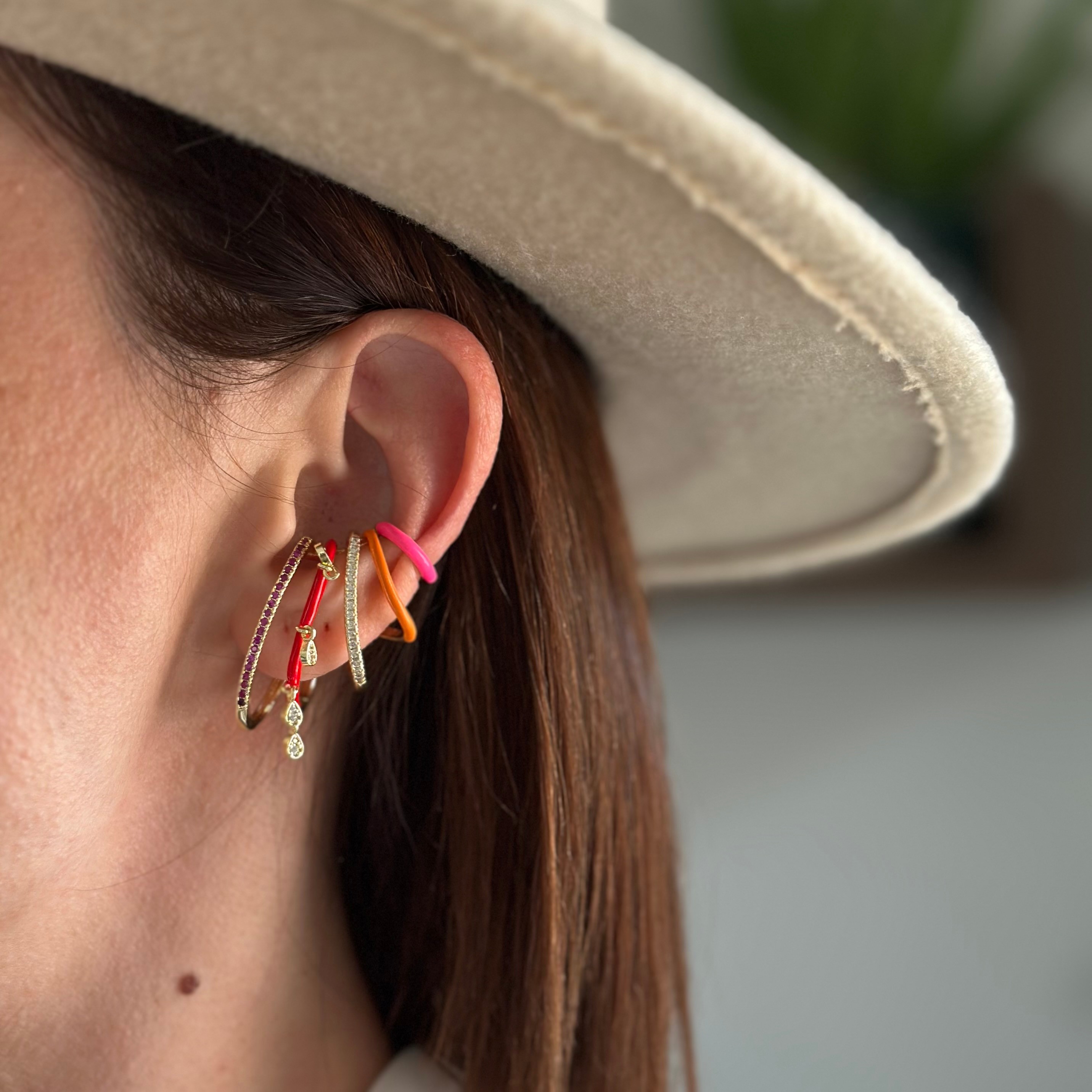 Özel Seri Renkli Taşlı Earcuff