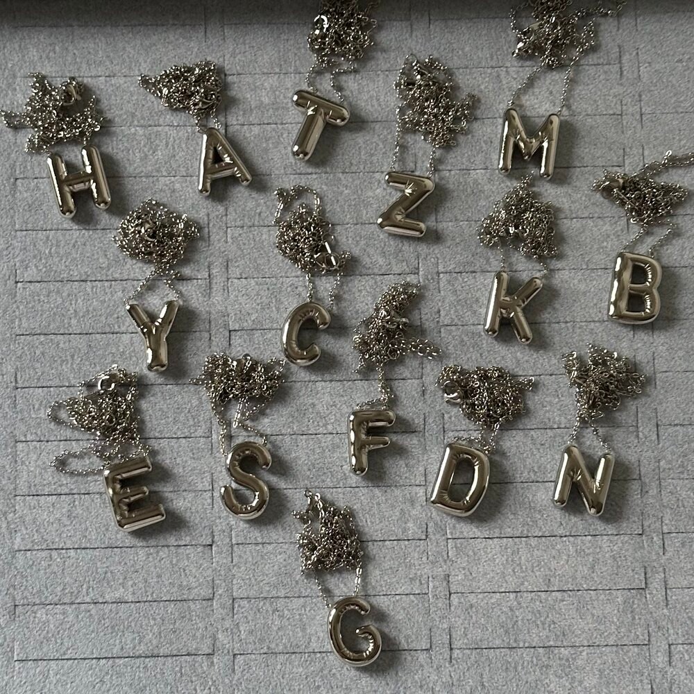 Bubble Harf Kolye Silver / Çelik