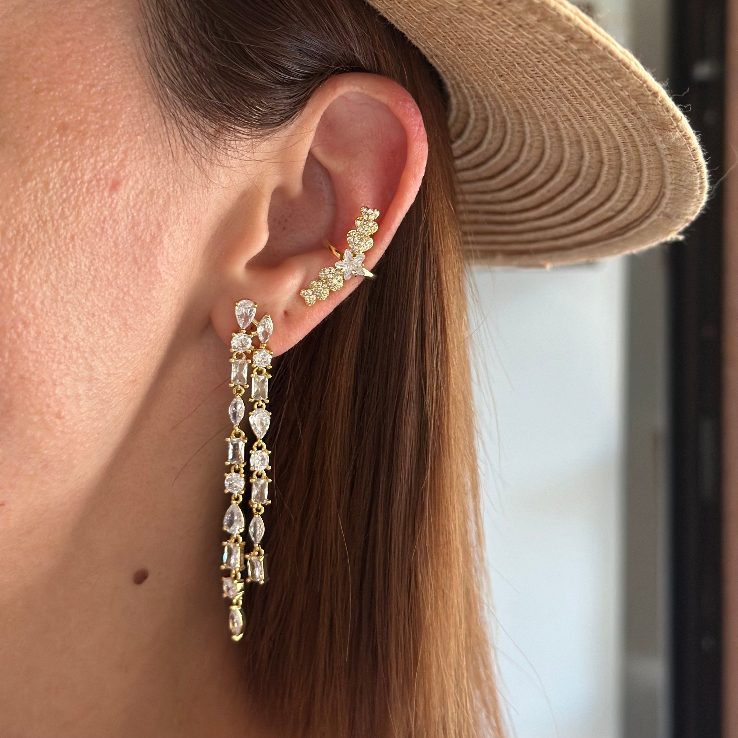 Özel Seri Kalp ve Yıldız Taş Earcuff