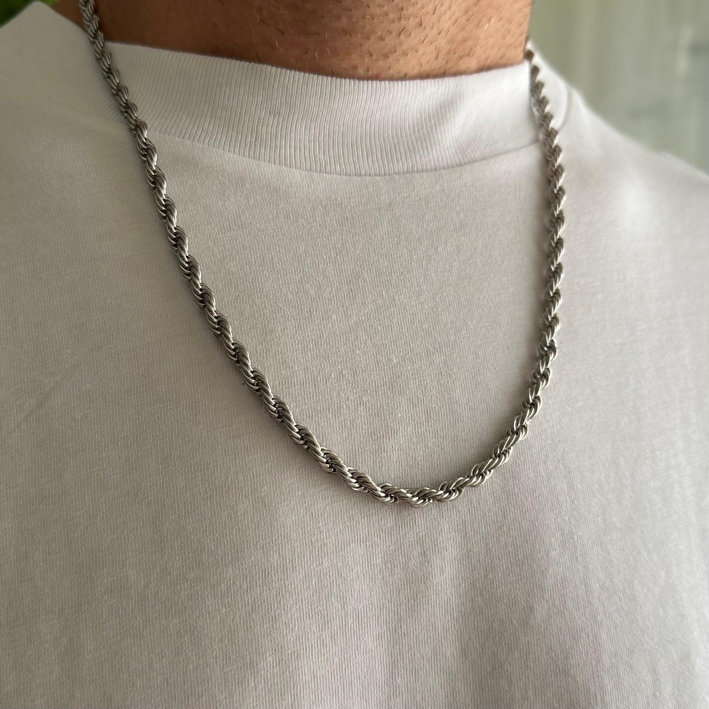 Unısex Kalın Burgu Zincir Silver / Çelik