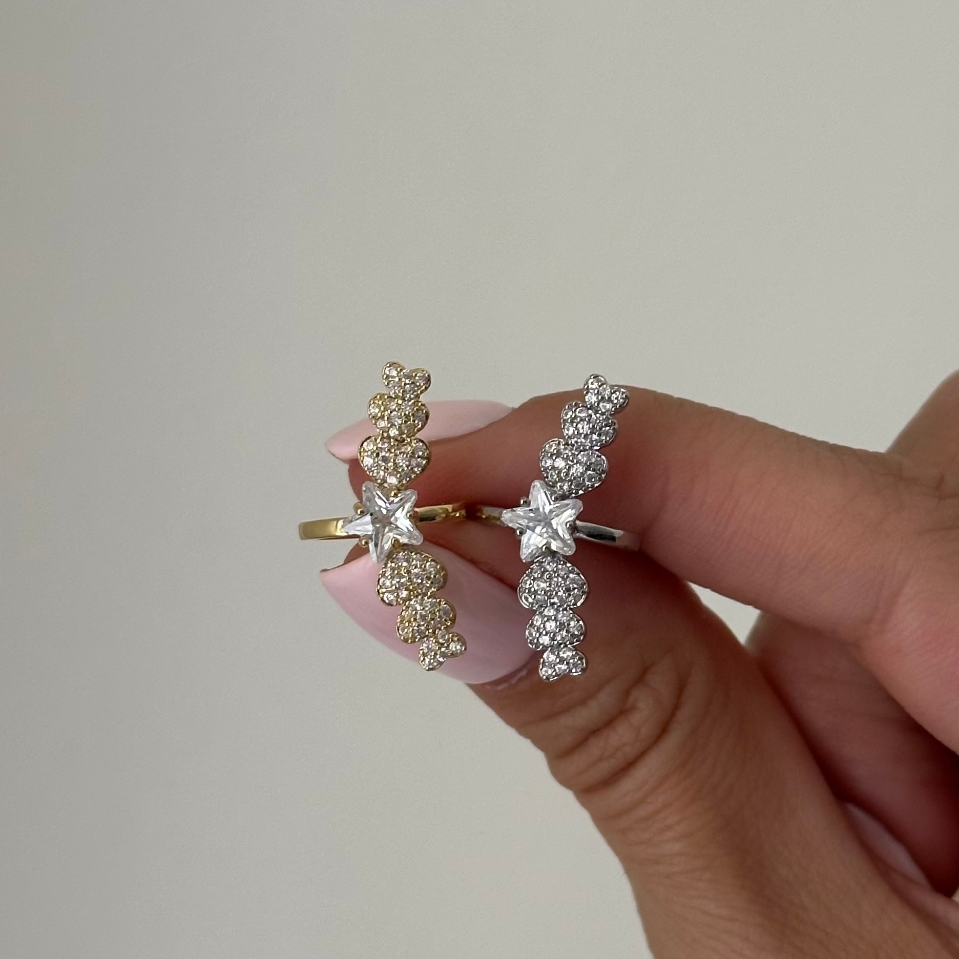 Özel Seri Kalp ve Yıldız Taş Earcuff