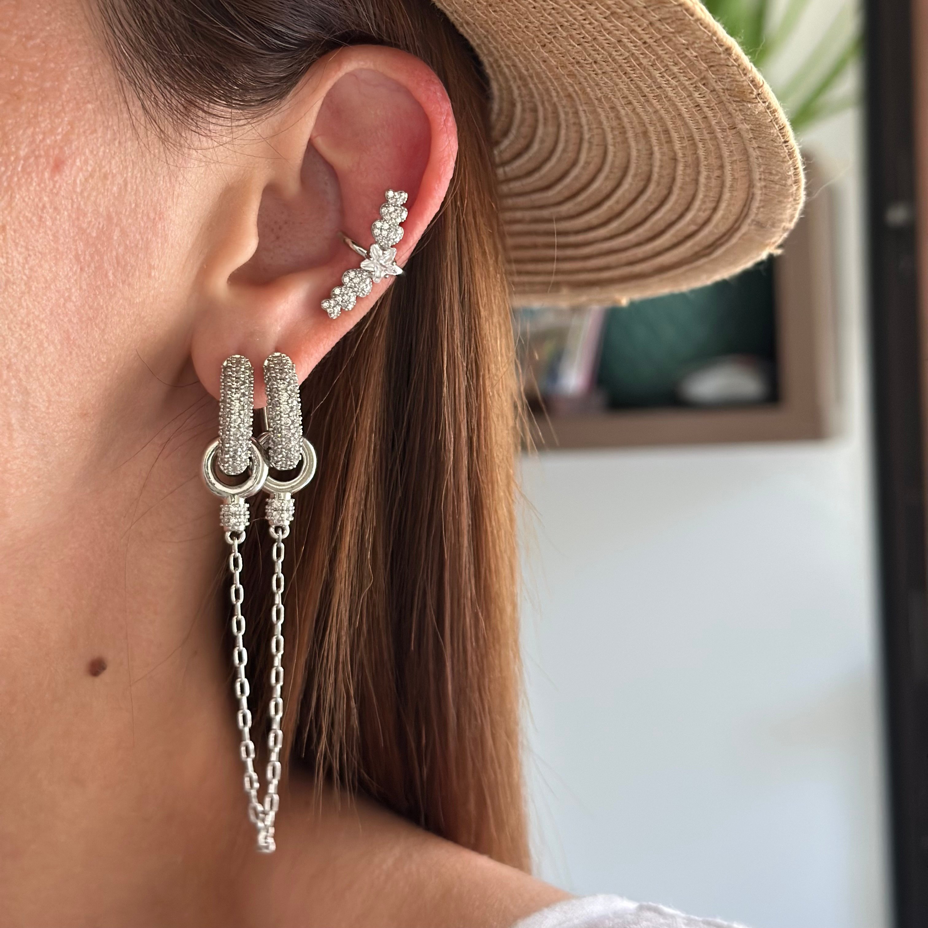 Özel Seri Kalp ve Yıldız Taş Earcuff