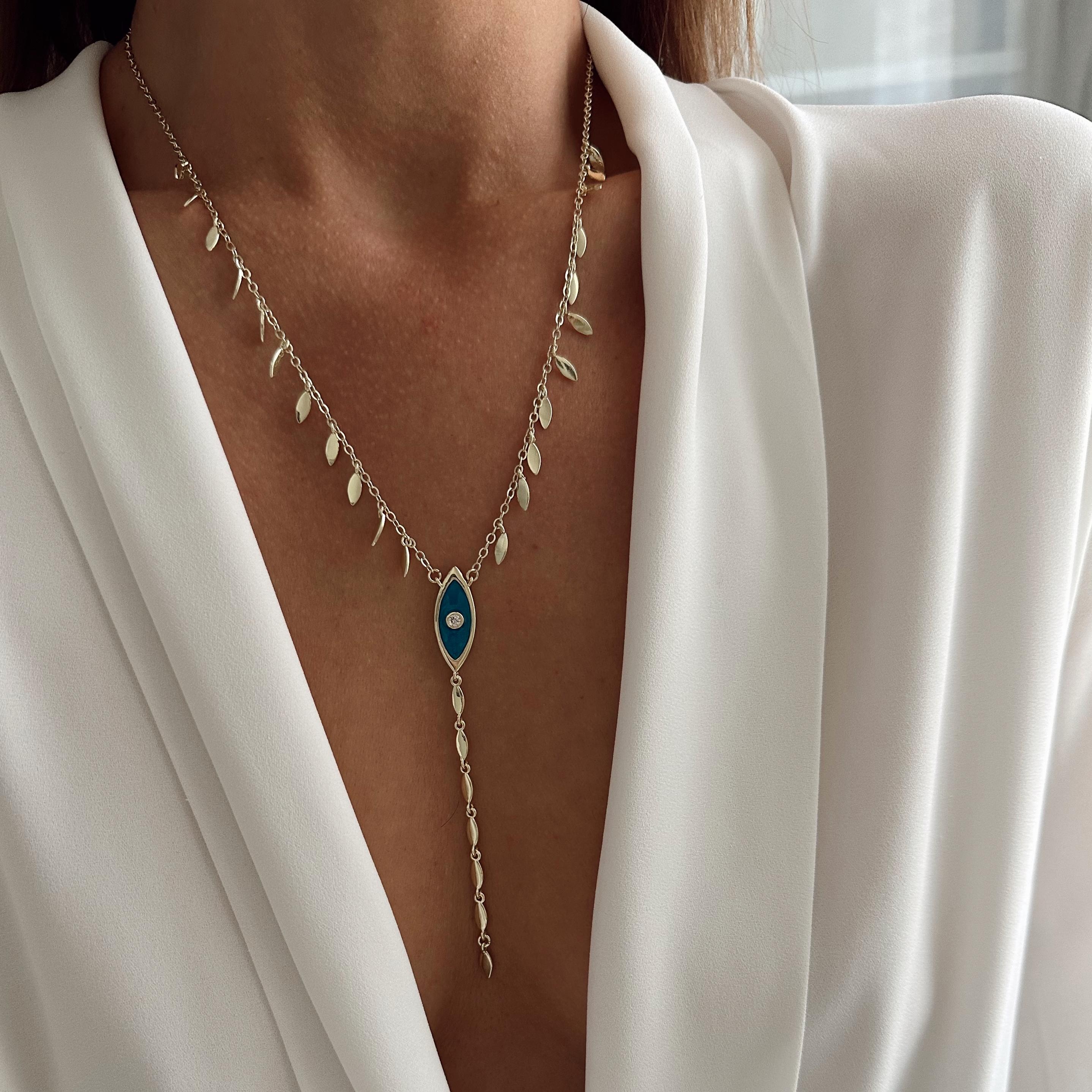 Özel Seri 14k Gold Pullu Göz Y Kolye 