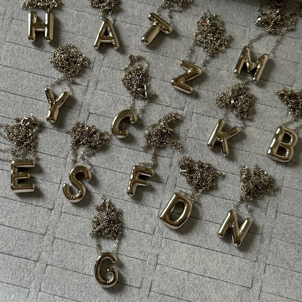 Bubble Harf Kolye Silver / Çelik