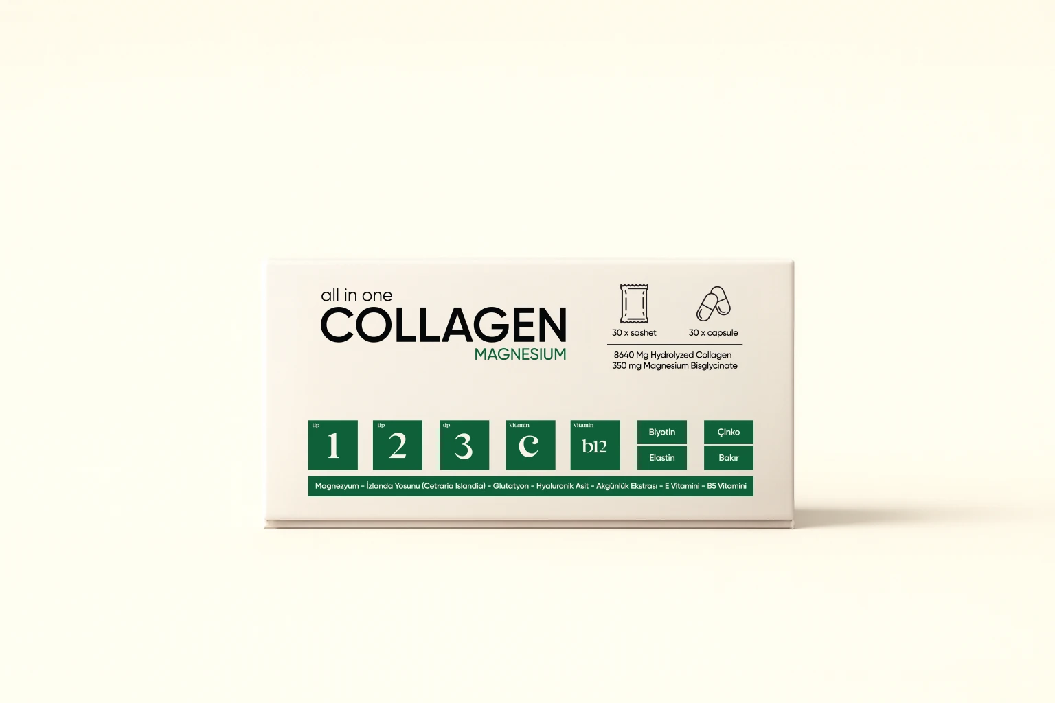 Willops All in One Collagen Protokol Seti – %100 Saf, Yüksek Biyoaktif Hidrolize Tip I-II-III Kolajen Peptitleri, Vitamin ve Mineral İçeren 2 Aşamalı Takviye (30 Günlük)