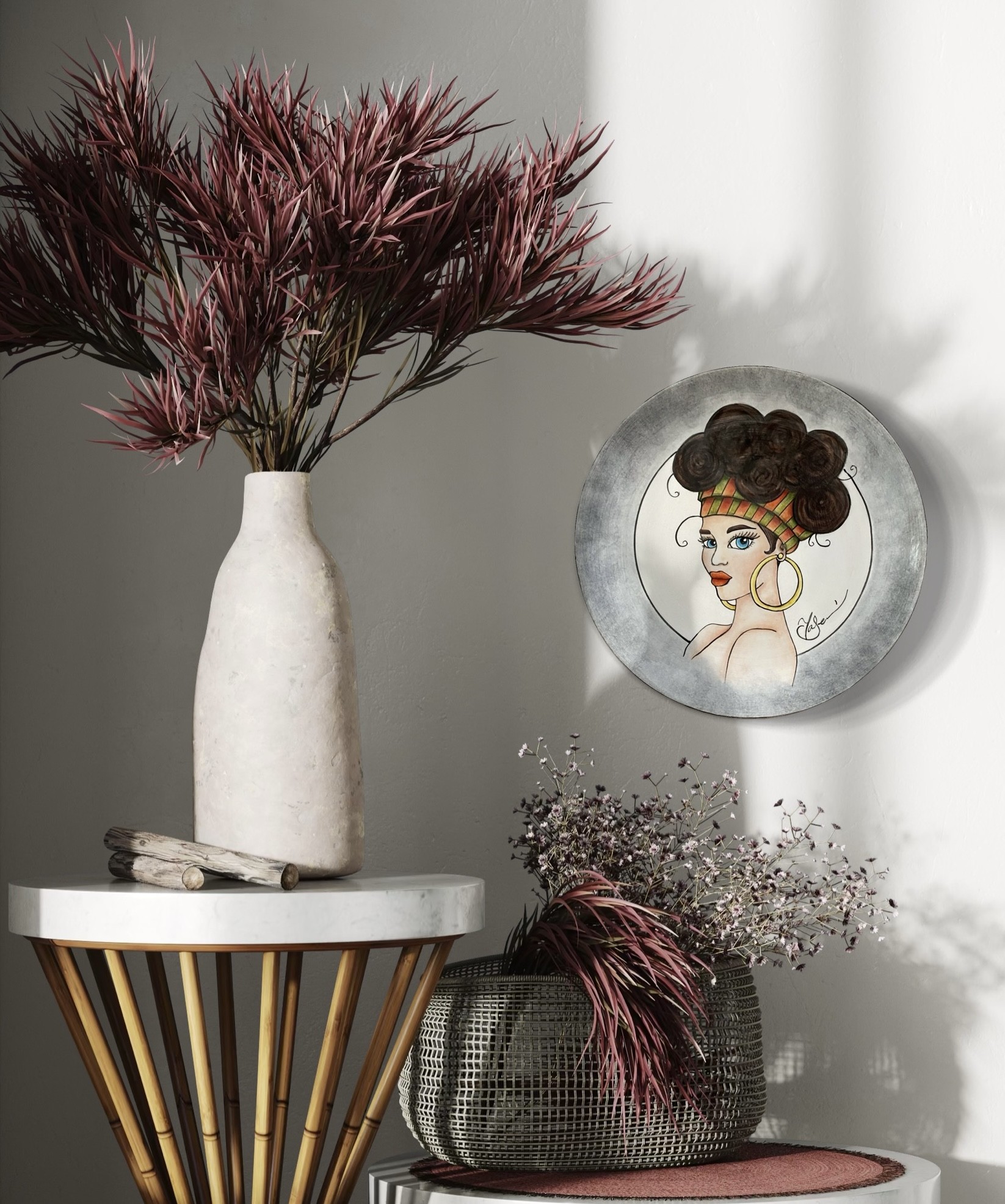Afro Kadın Sitoe - 25cm