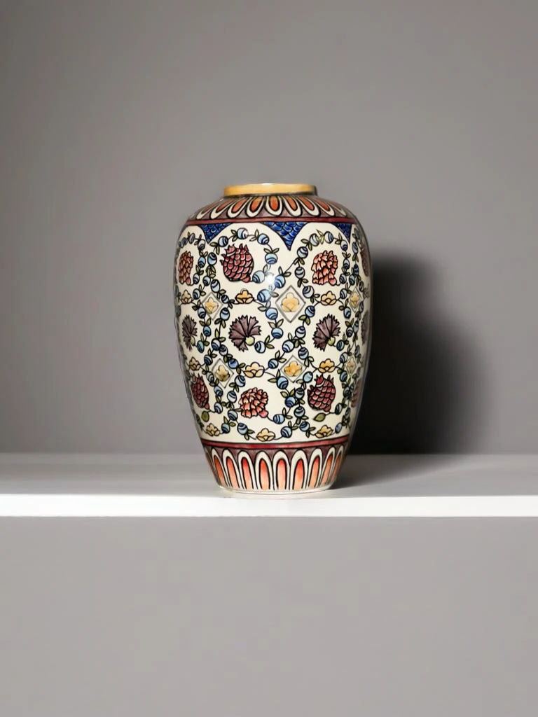 Bitkisel Motifli Vazo