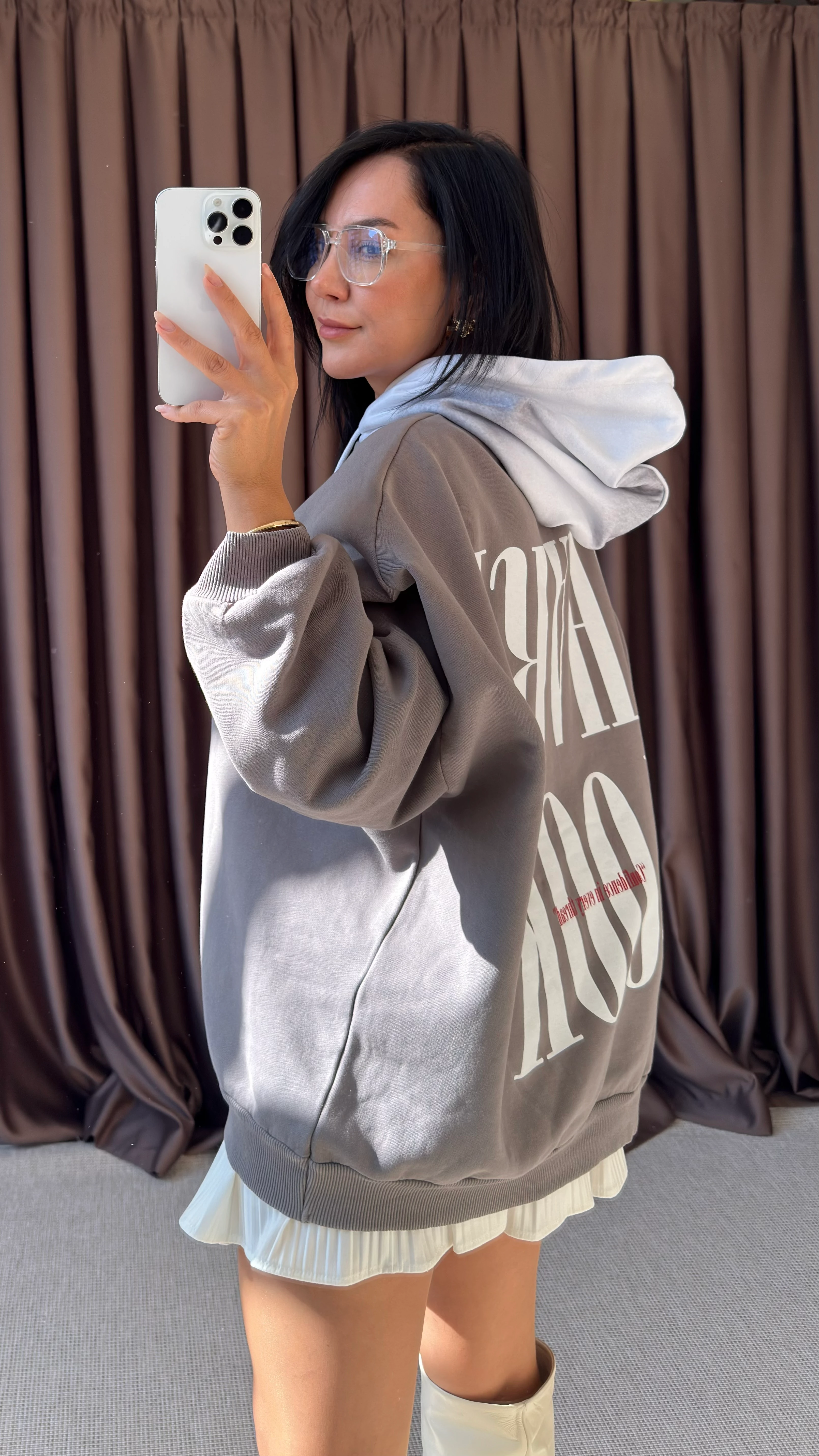 KAPÜŞONLU YIKAMALI SWEATSHİRT