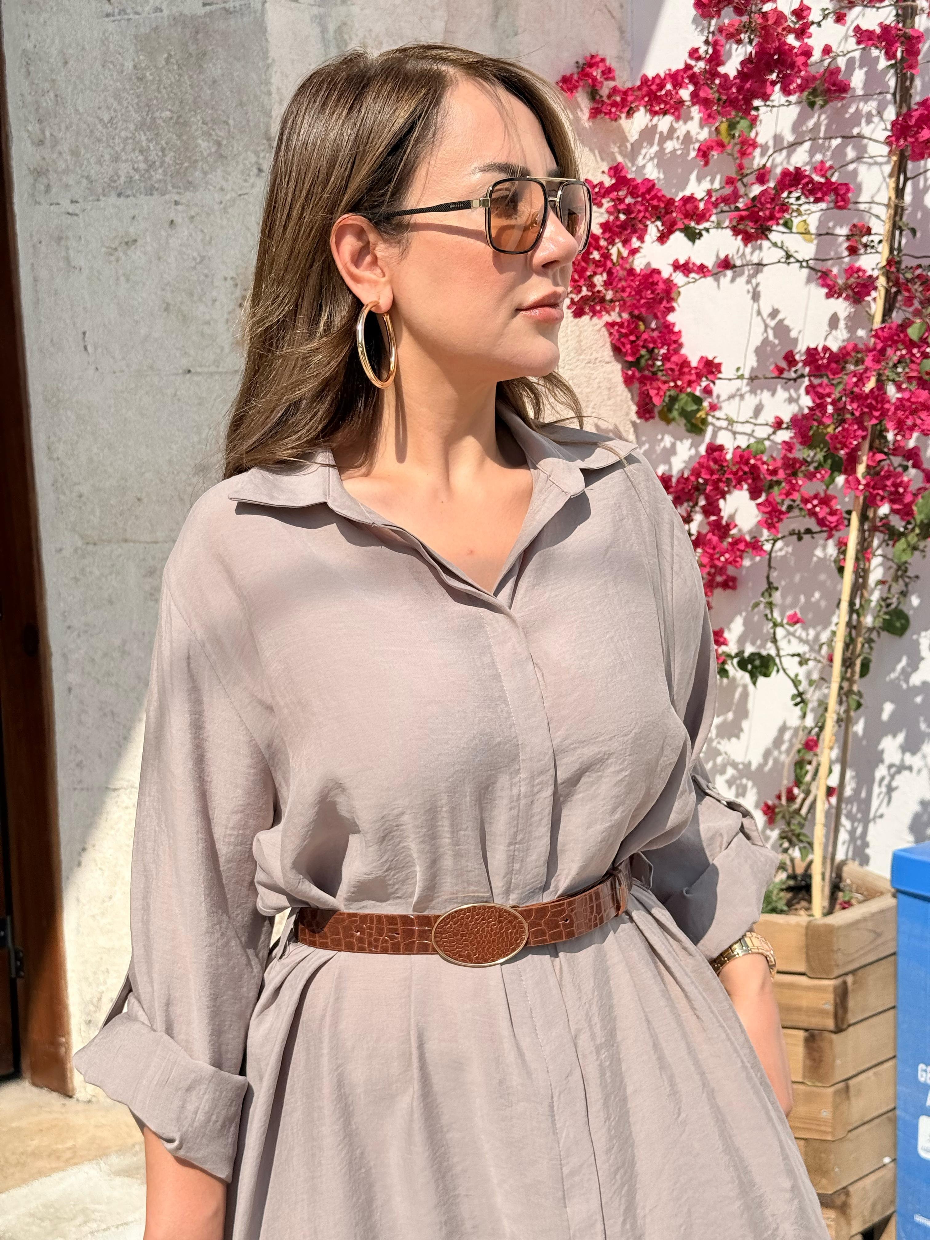 TENSEL GÖMLEK ELBİSE