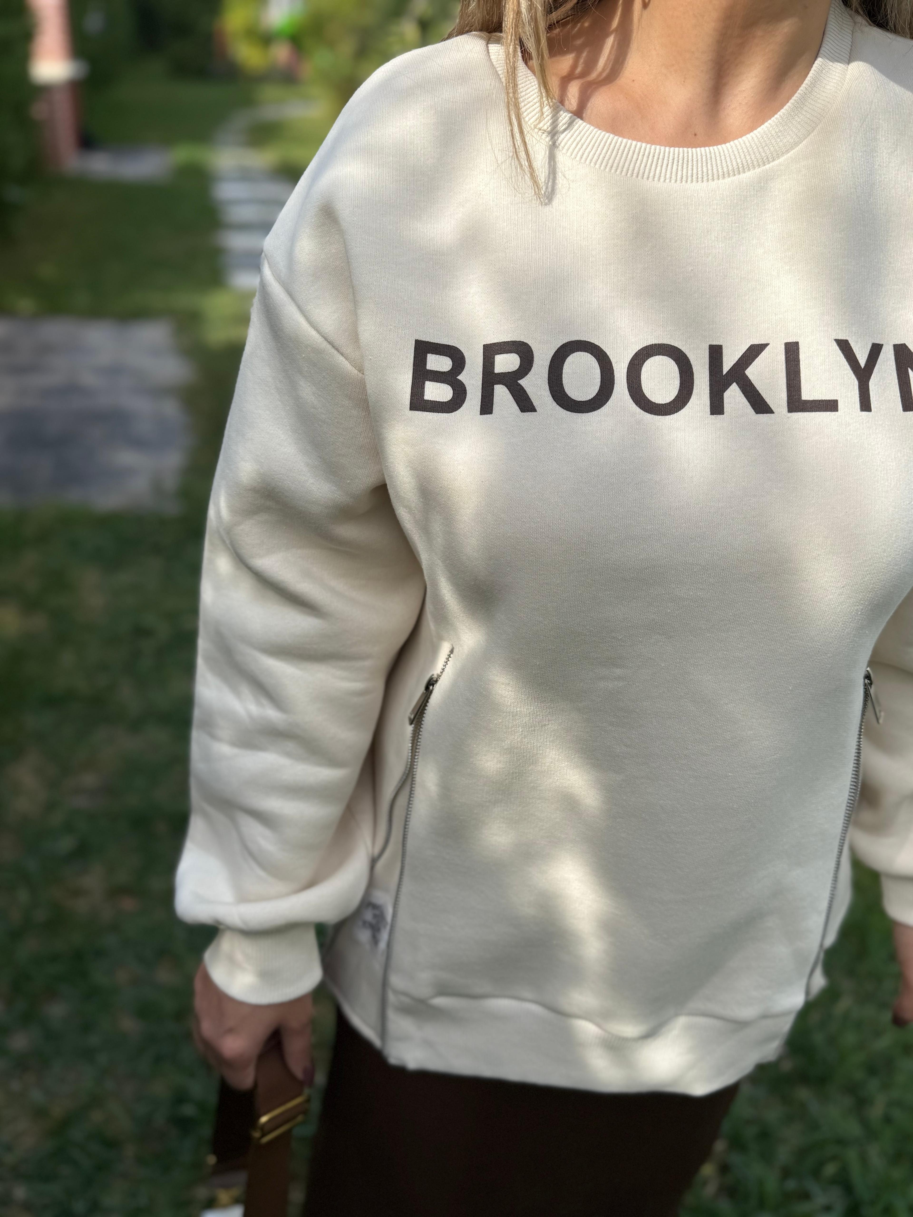 Brooklyn Baskılı Tasarım Sweatshirt