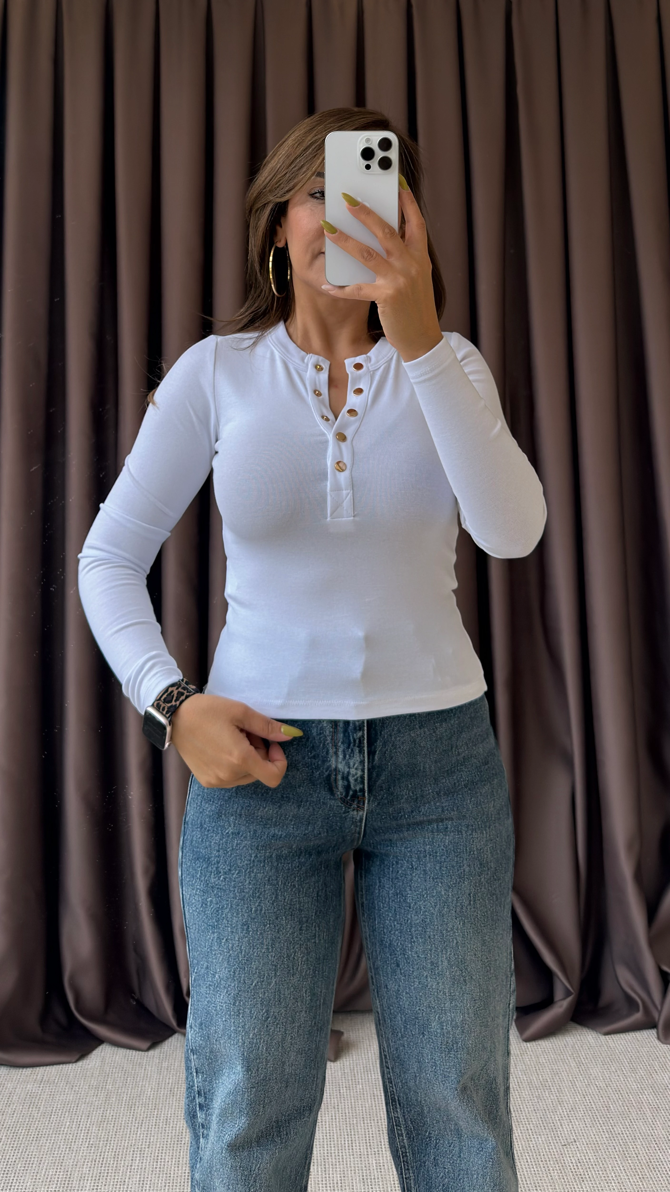 GOLD AKSESUARLI BASİC BLUZ