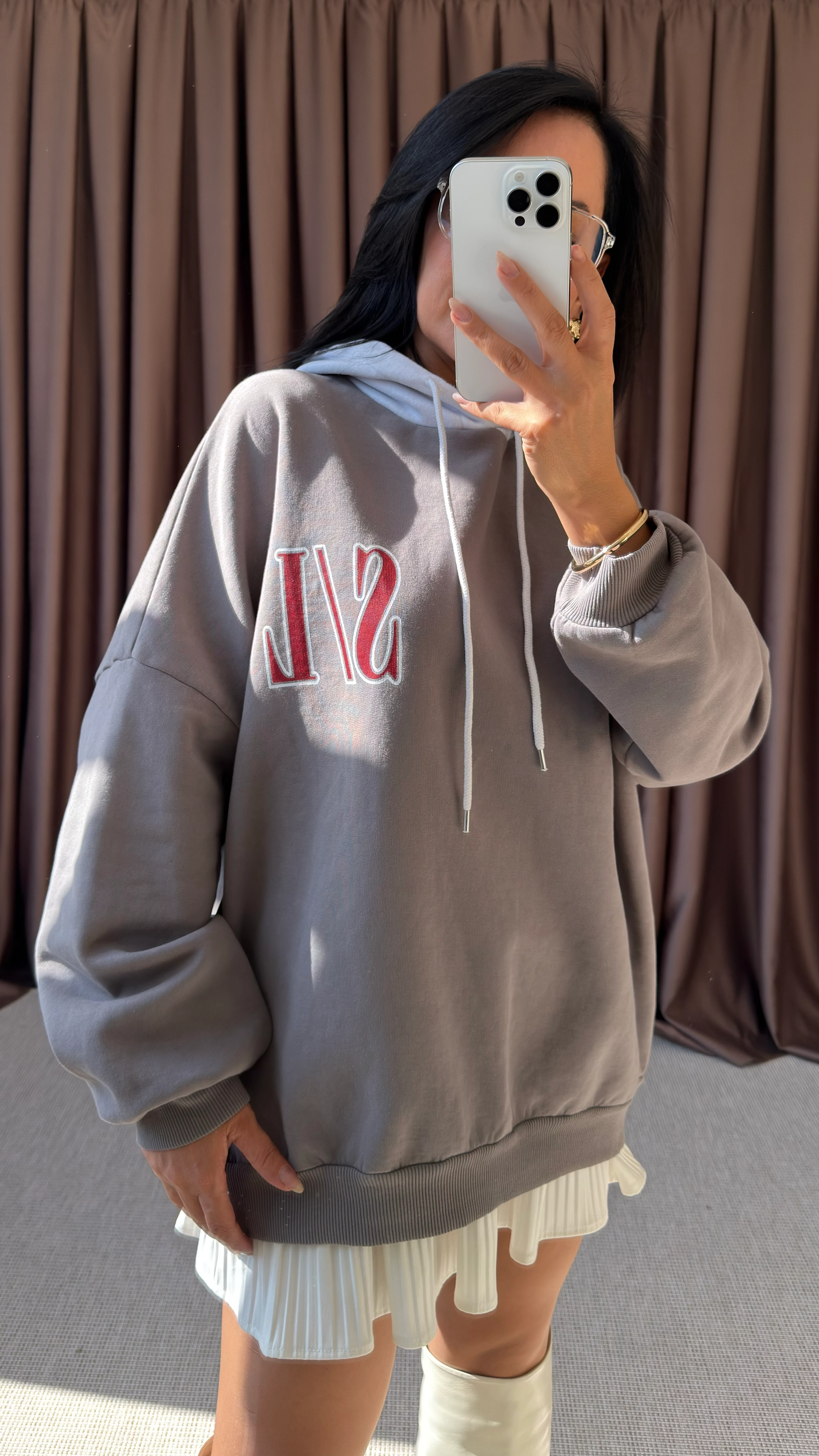 KAPÜŞONLU YIKAMALI SWEATSHİRT