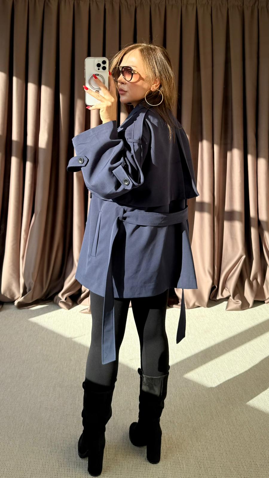 OVERSİZE KISA TRENCHCOAT
