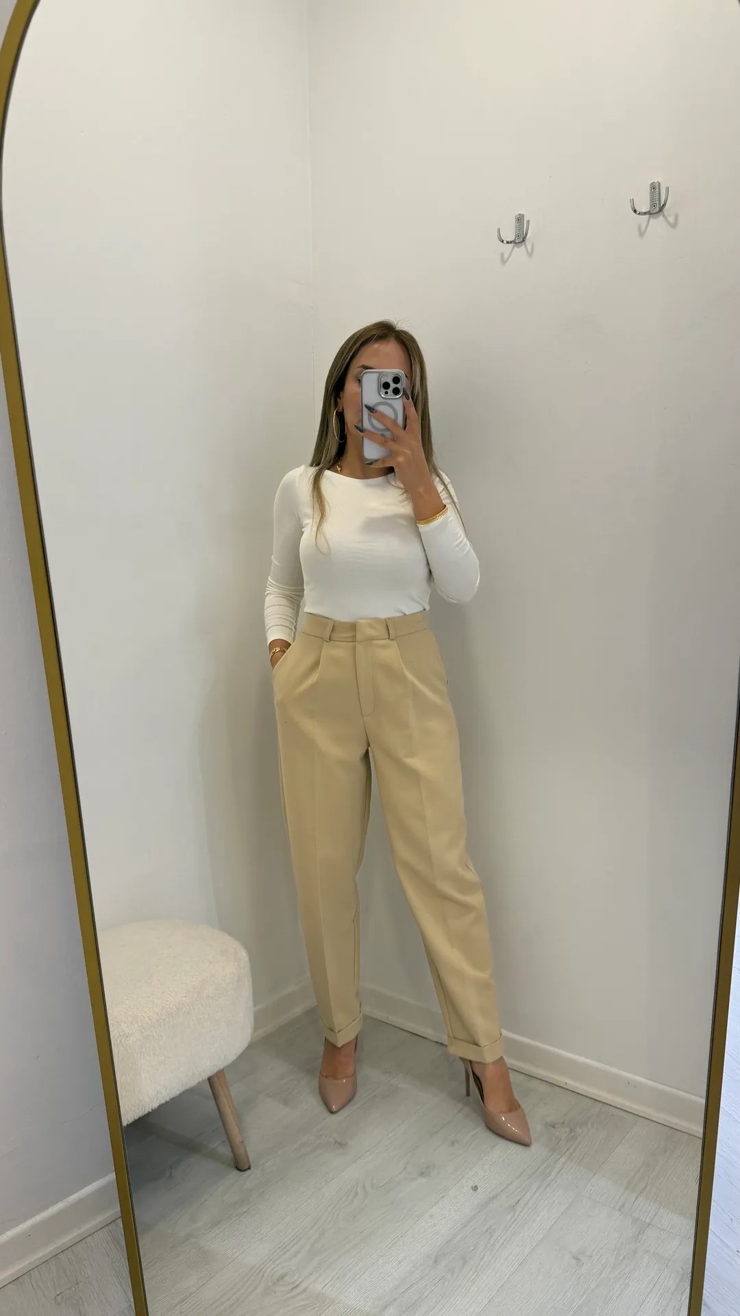 ZRA Duble Paça Pantolon - Bej