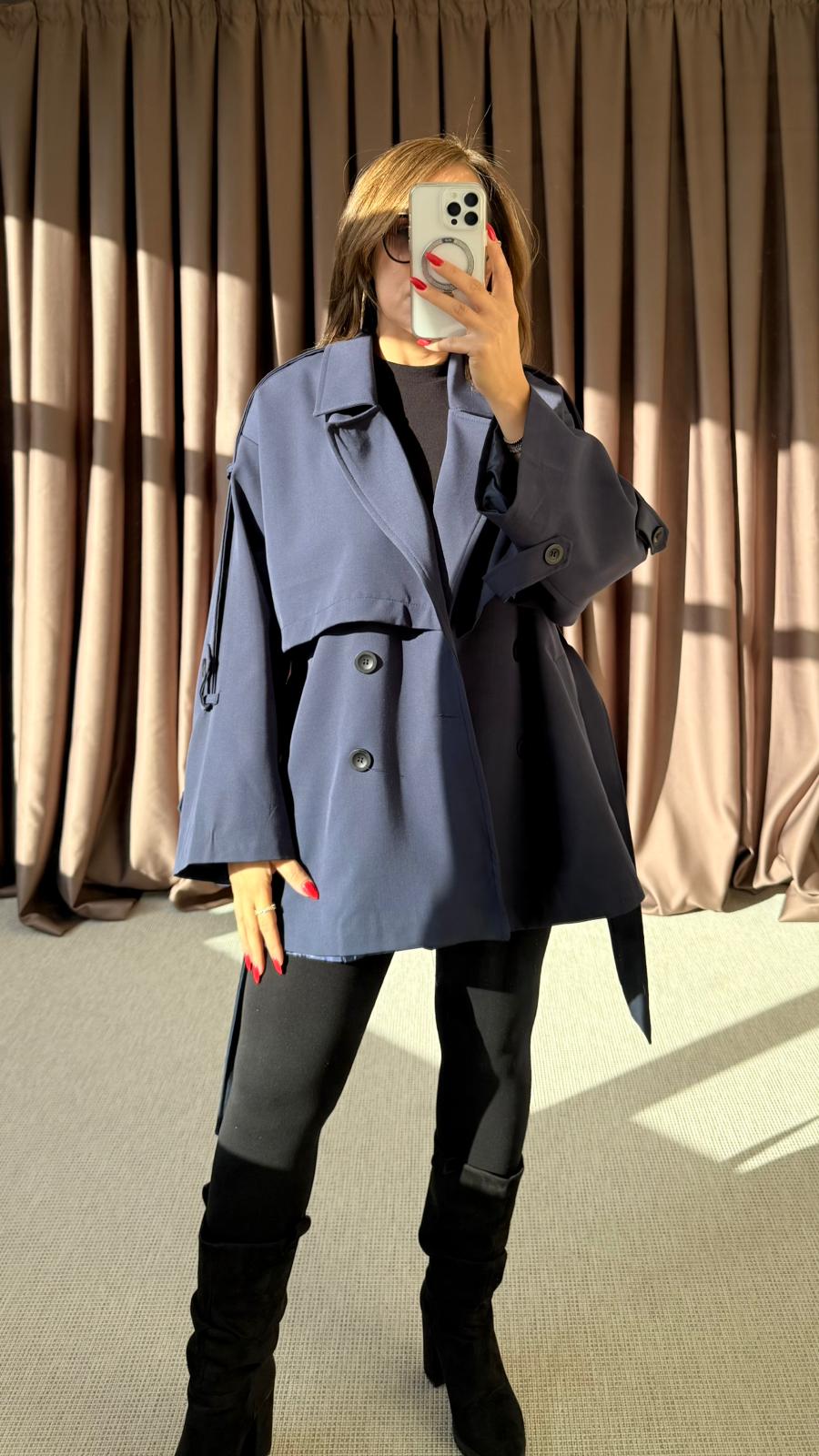 OVERSİZE KISA TRENCHCOAT