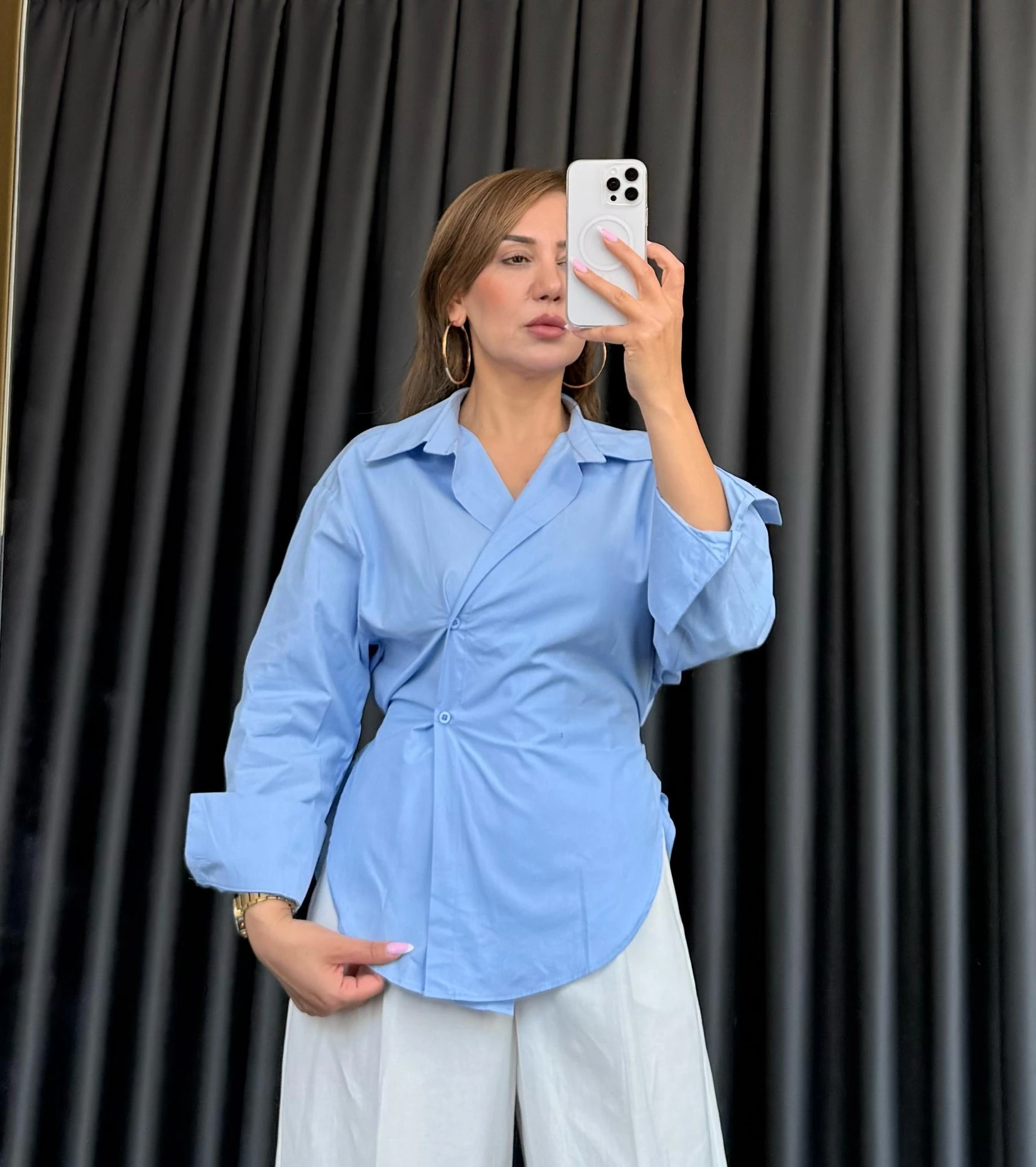 M.D. ÇİFT DÜĞMELİ TASARIM GÖMLEK