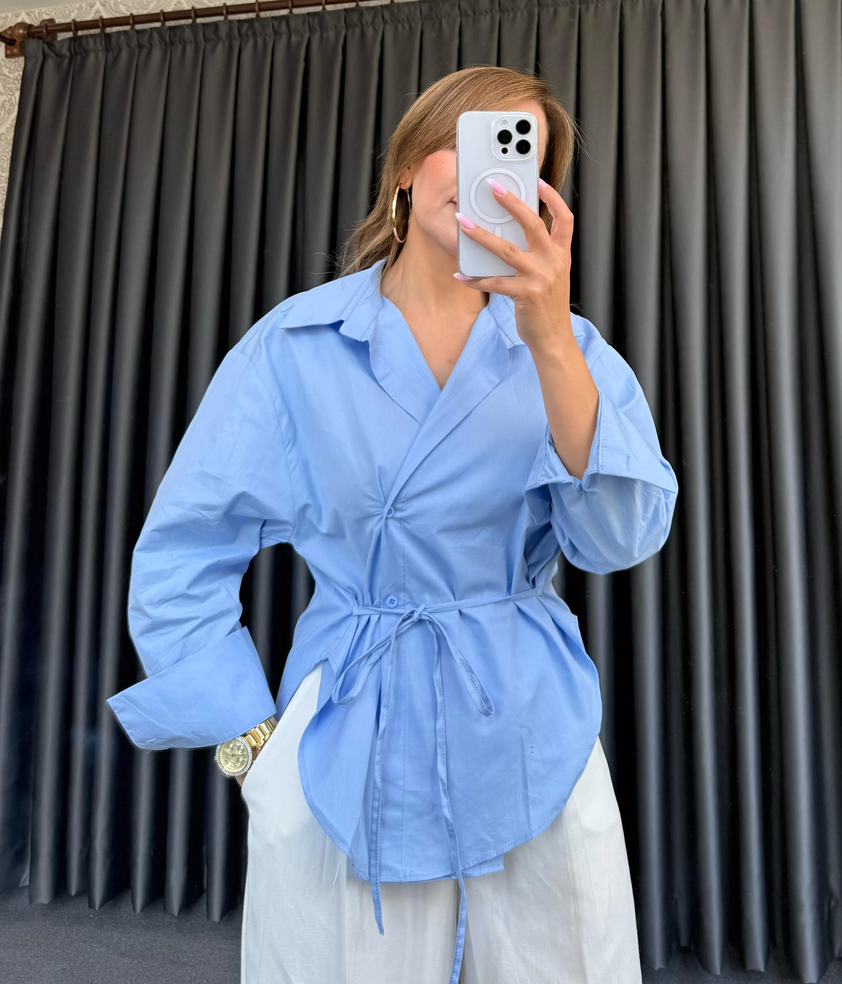 M.D. ÇİFT DÜĞMELİ TASARIM GÖMLEK