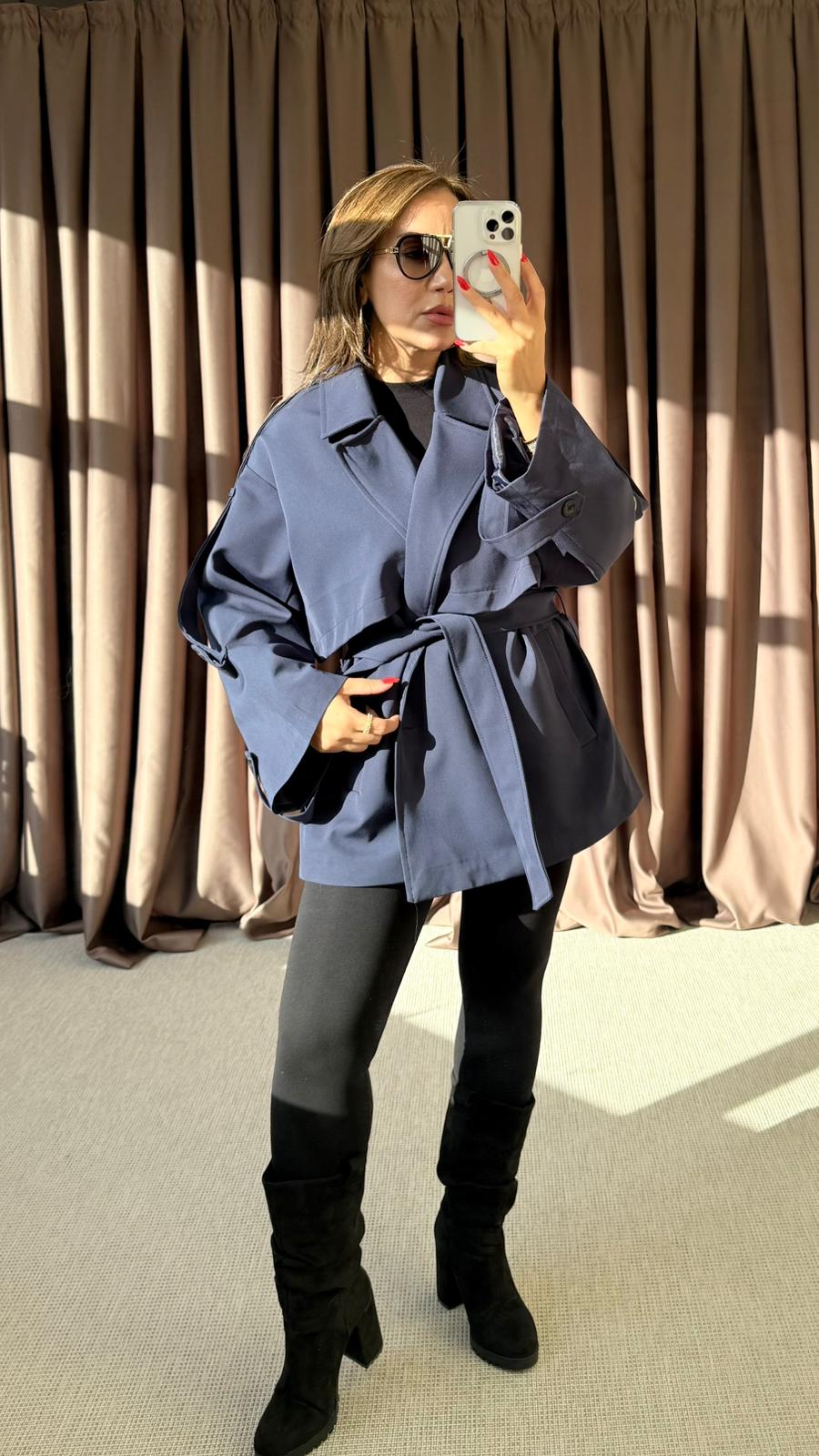 OVERSİZE KISA TRENCHCOAT