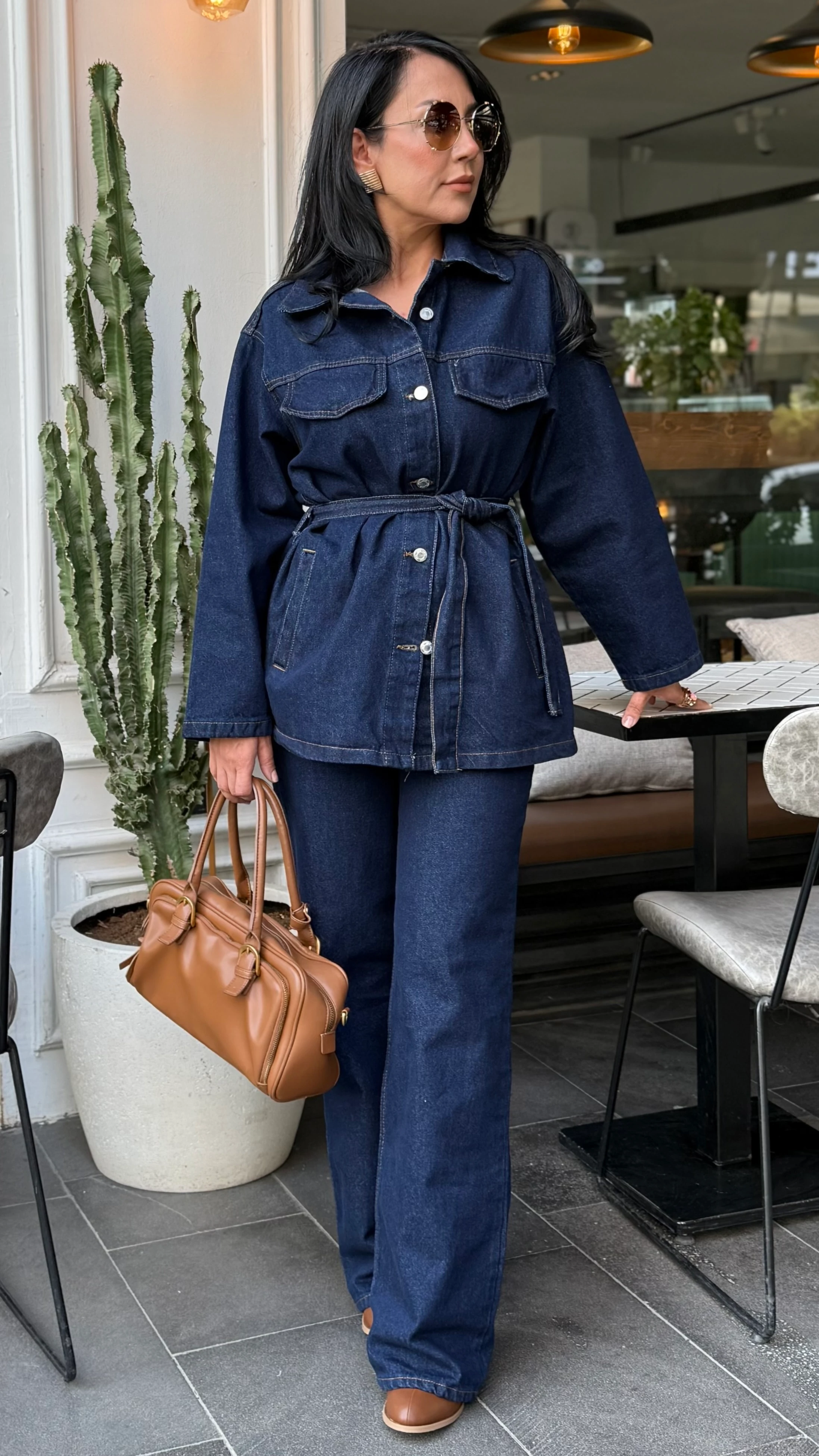 KUŞAKLI DENİM TAKIM