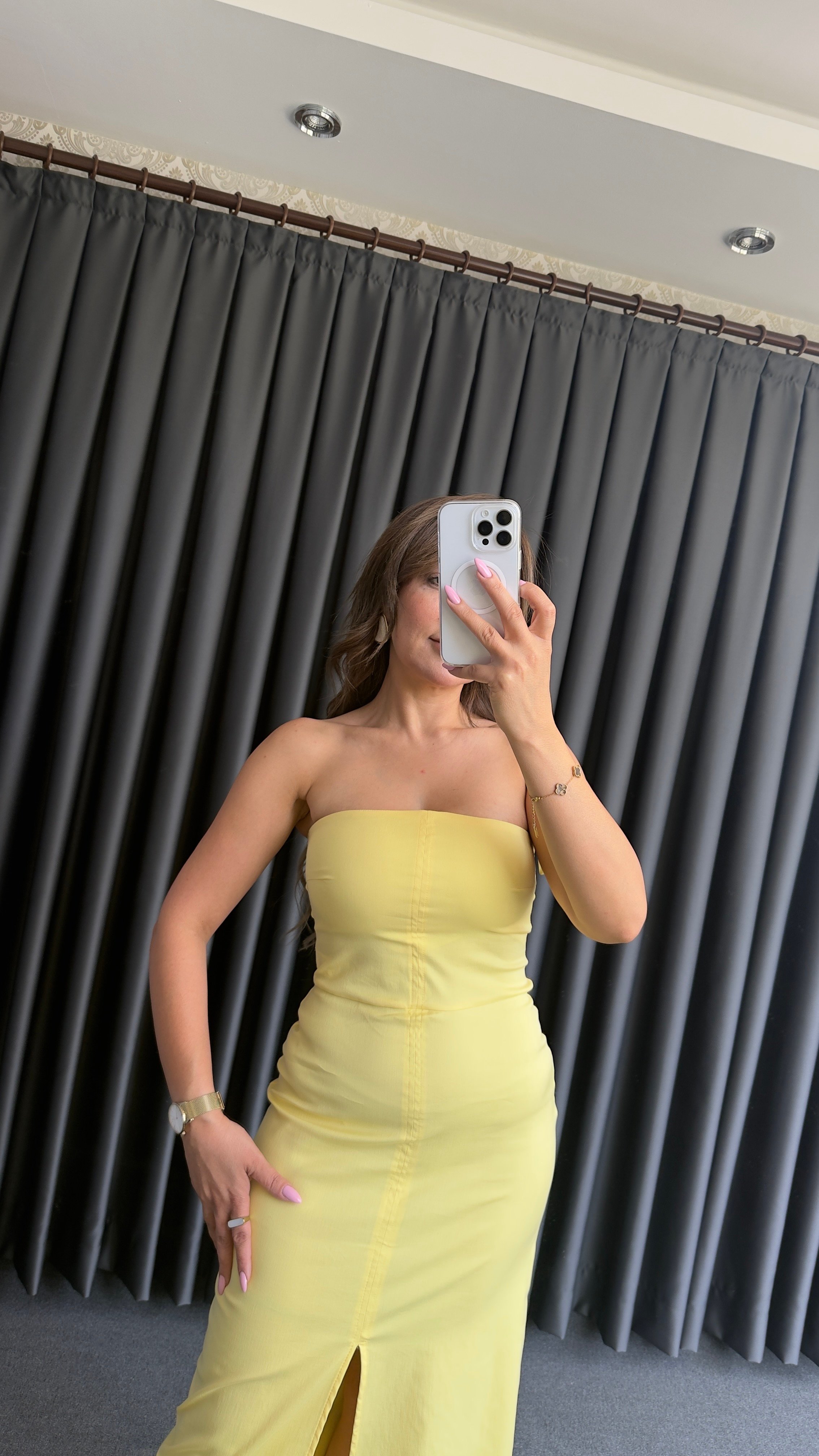 90758 STRAPLEZ ELBİSE