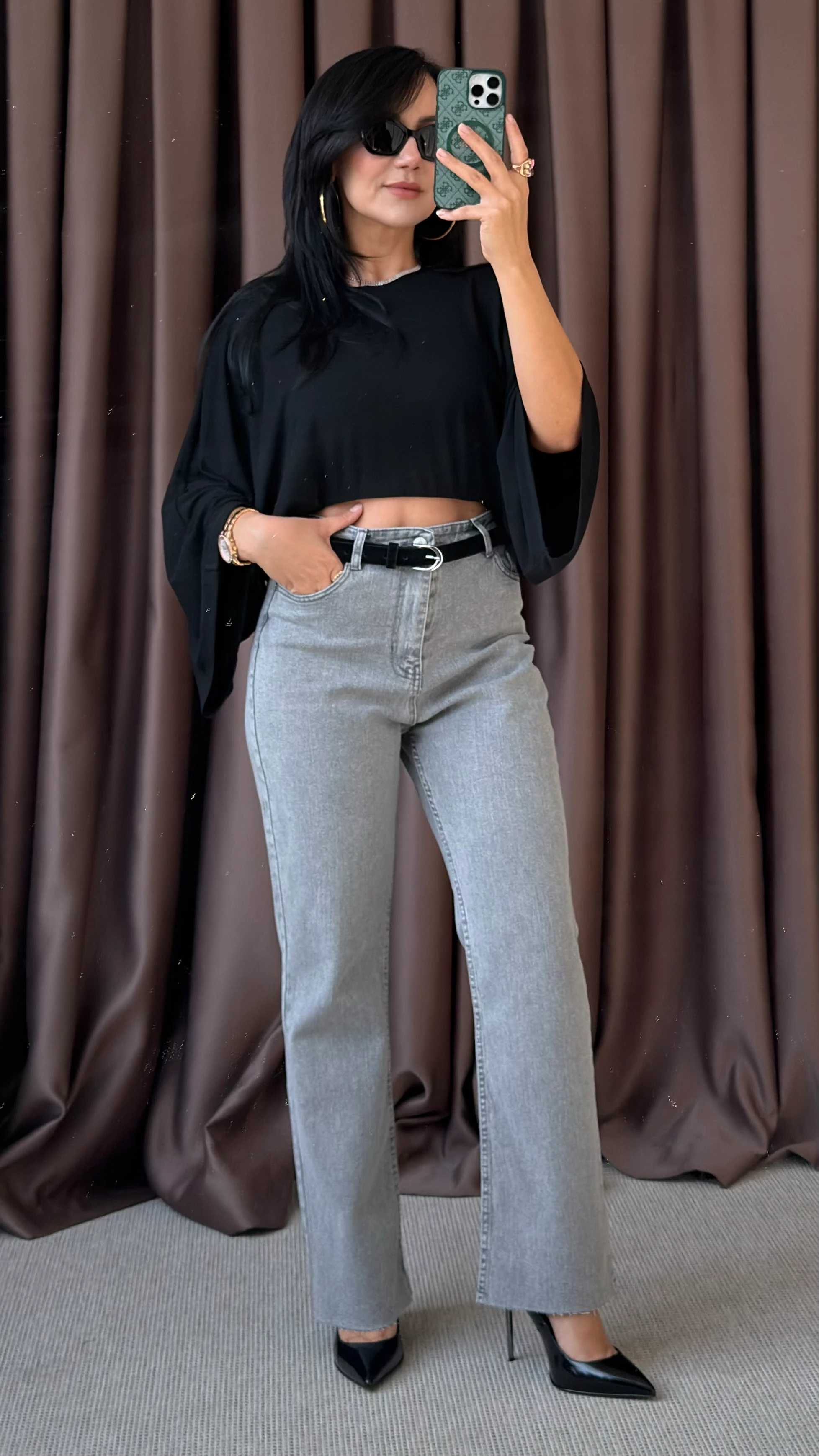 KESİK PAÇA BOY FİT JEAN - AÇIK GRİ