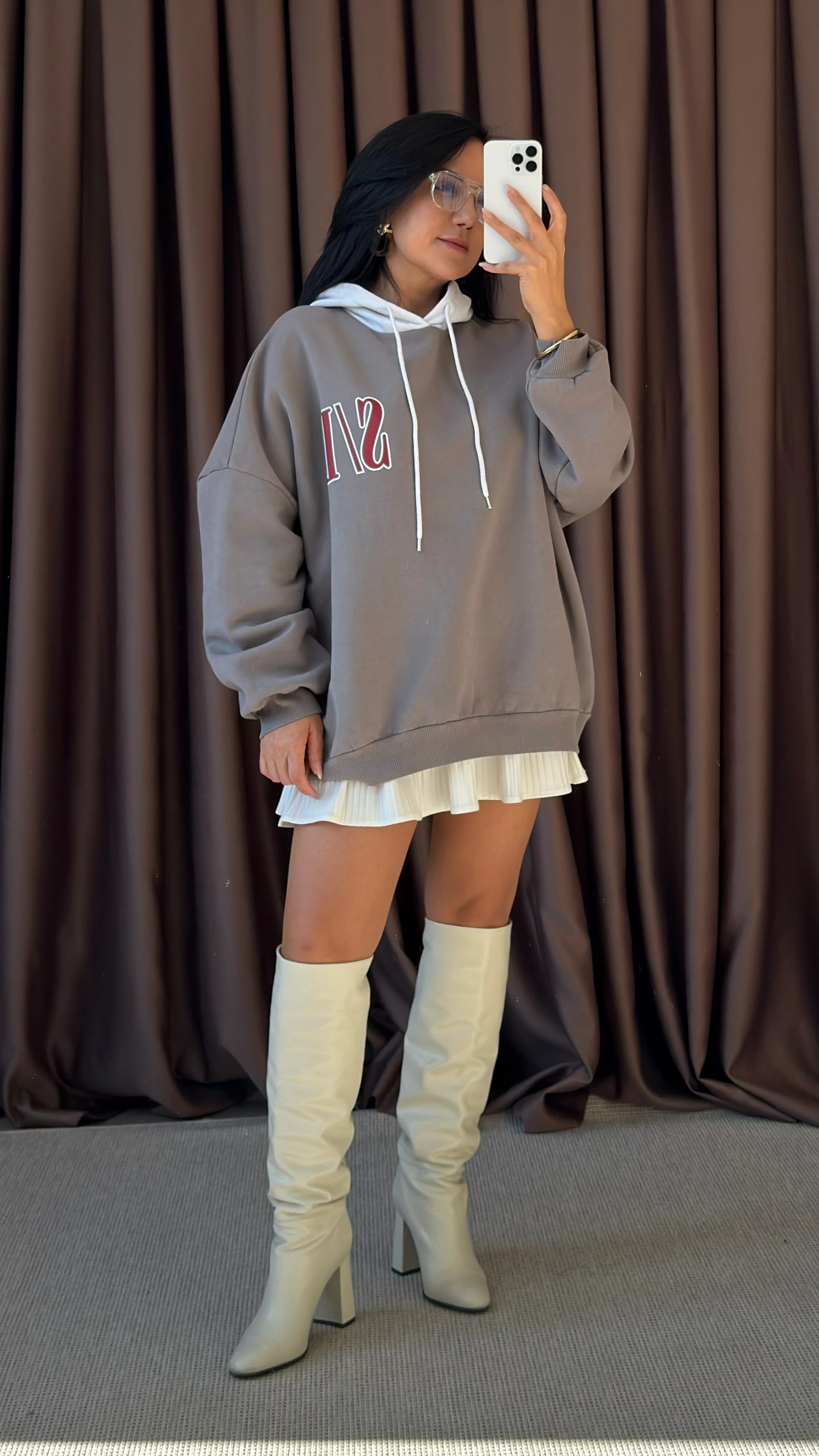 KAPÜŞONLU YIKAMALI SWEATSHİRT