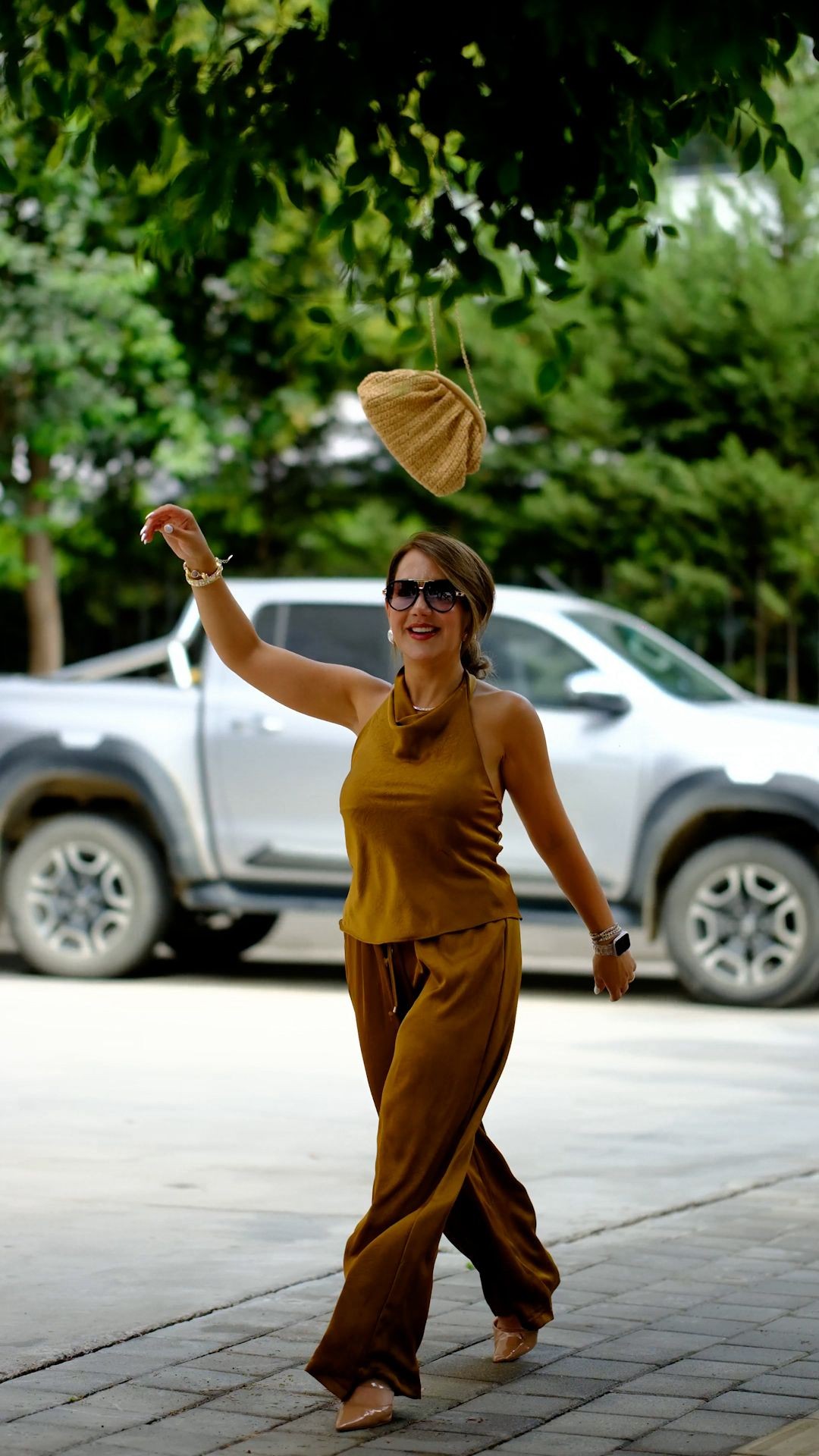HALTER YAKA SATEN TAKIM - Hardal