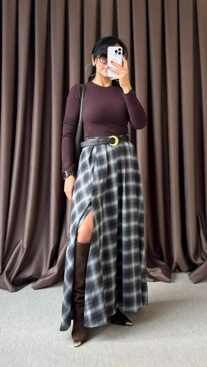 KEMERLİ EKOSELİ MAXİ ETEK