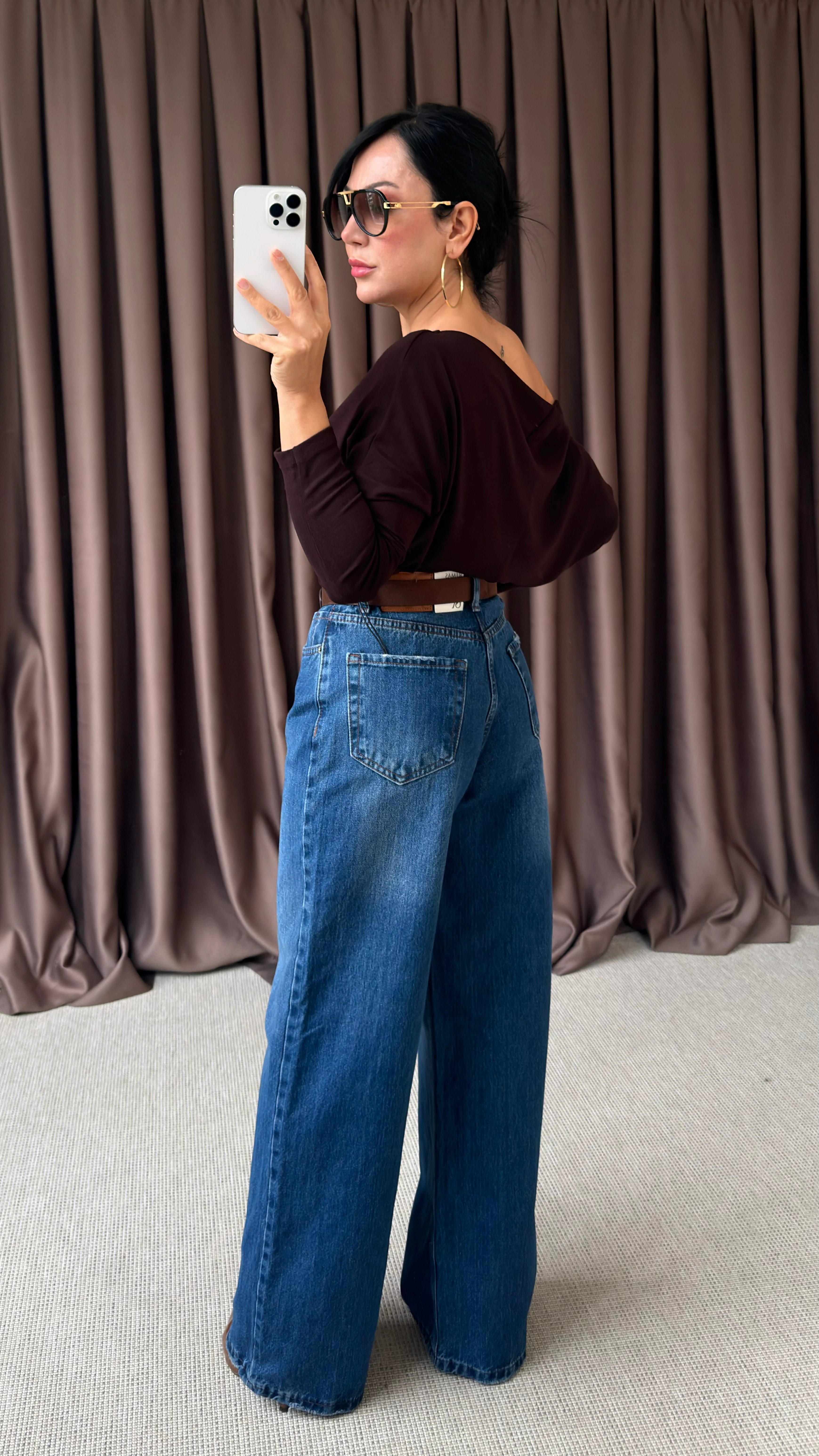 KEMERLİ WİDE LEG JEAN