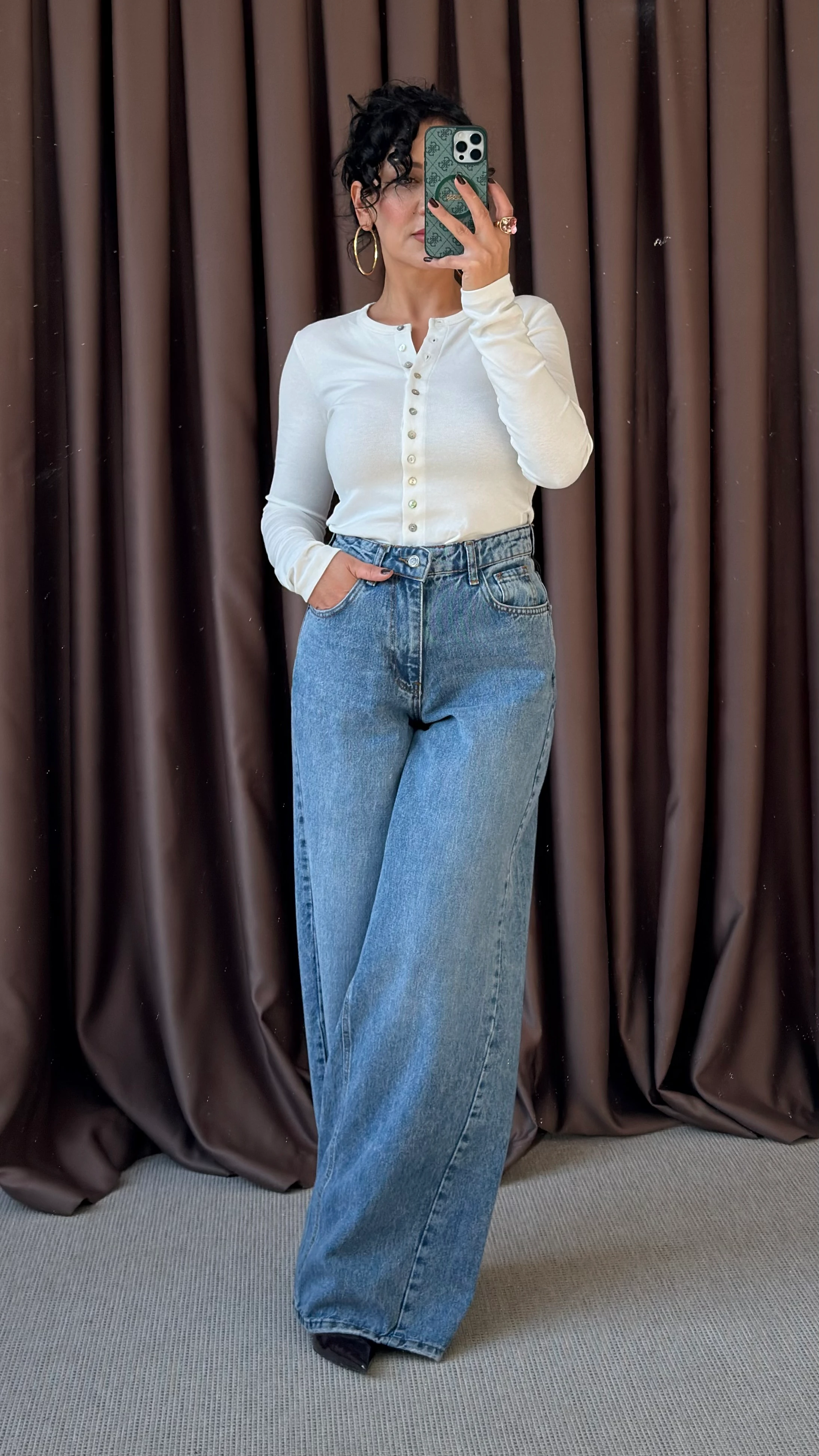 SİMETRİK DİKİŞLİ WİDE LEG JEAN