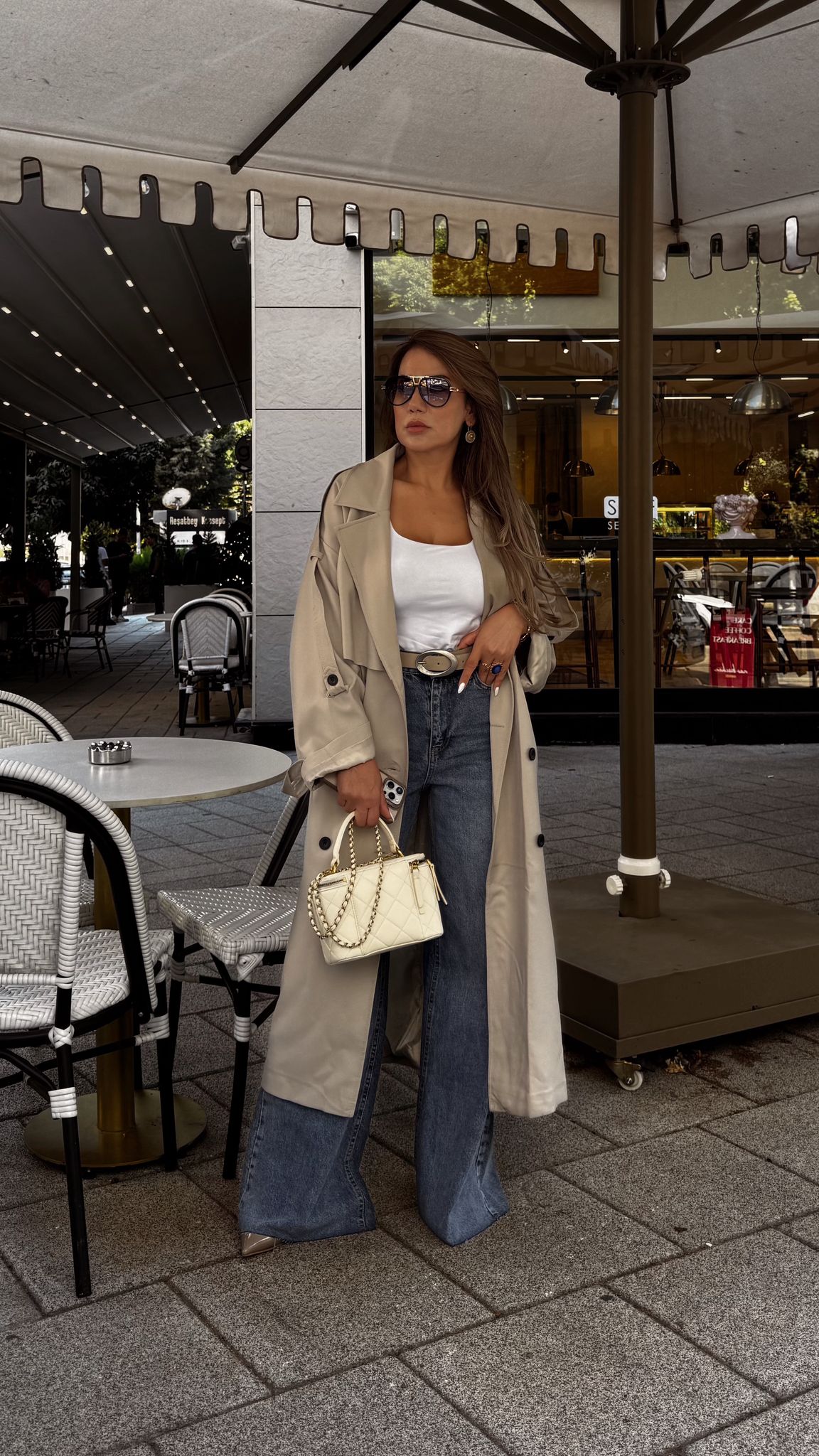 OVERSİZE TRENCHCOAT - Taş