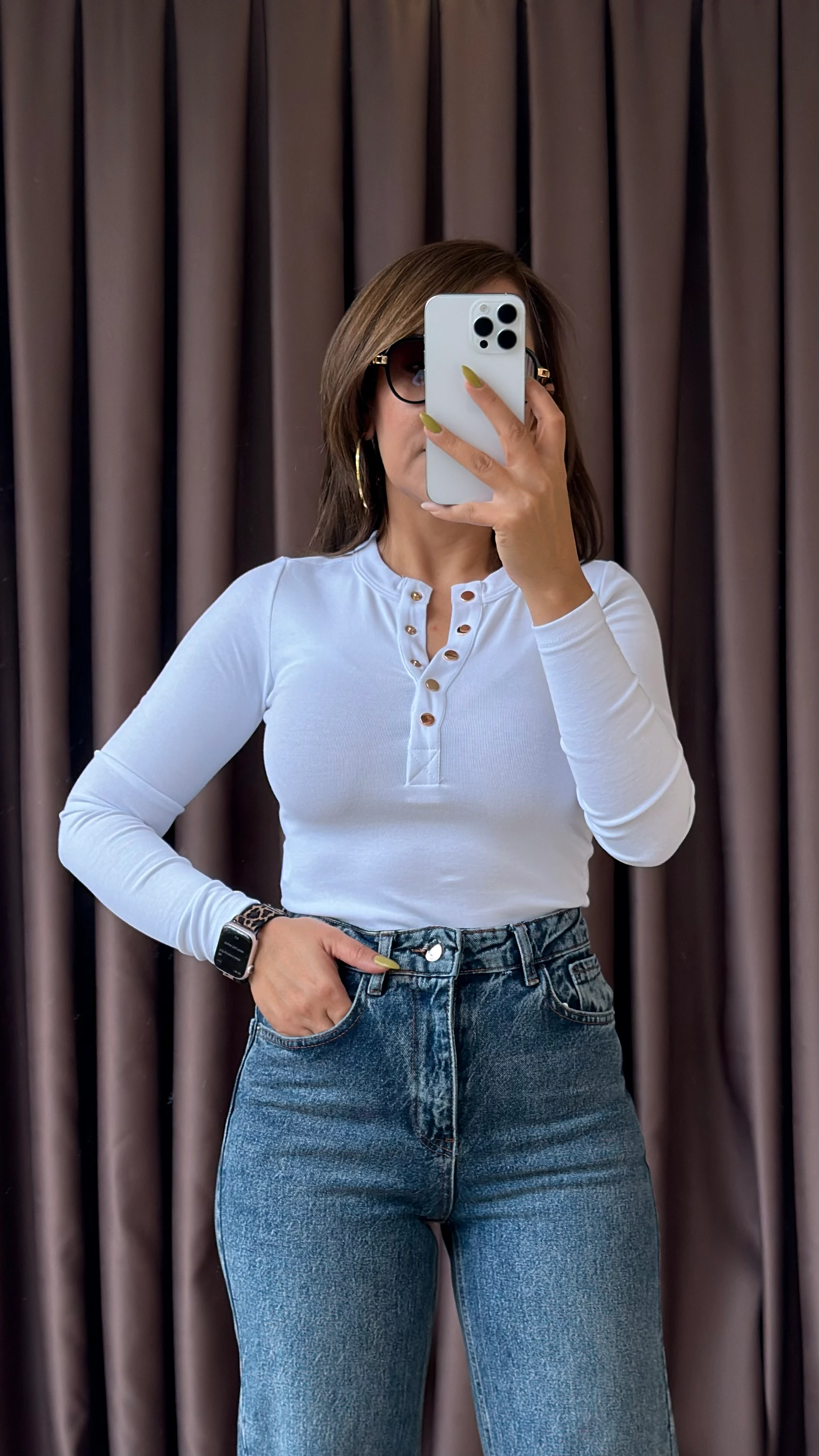 GOLD AKSESUARLI BASİC BLUZ