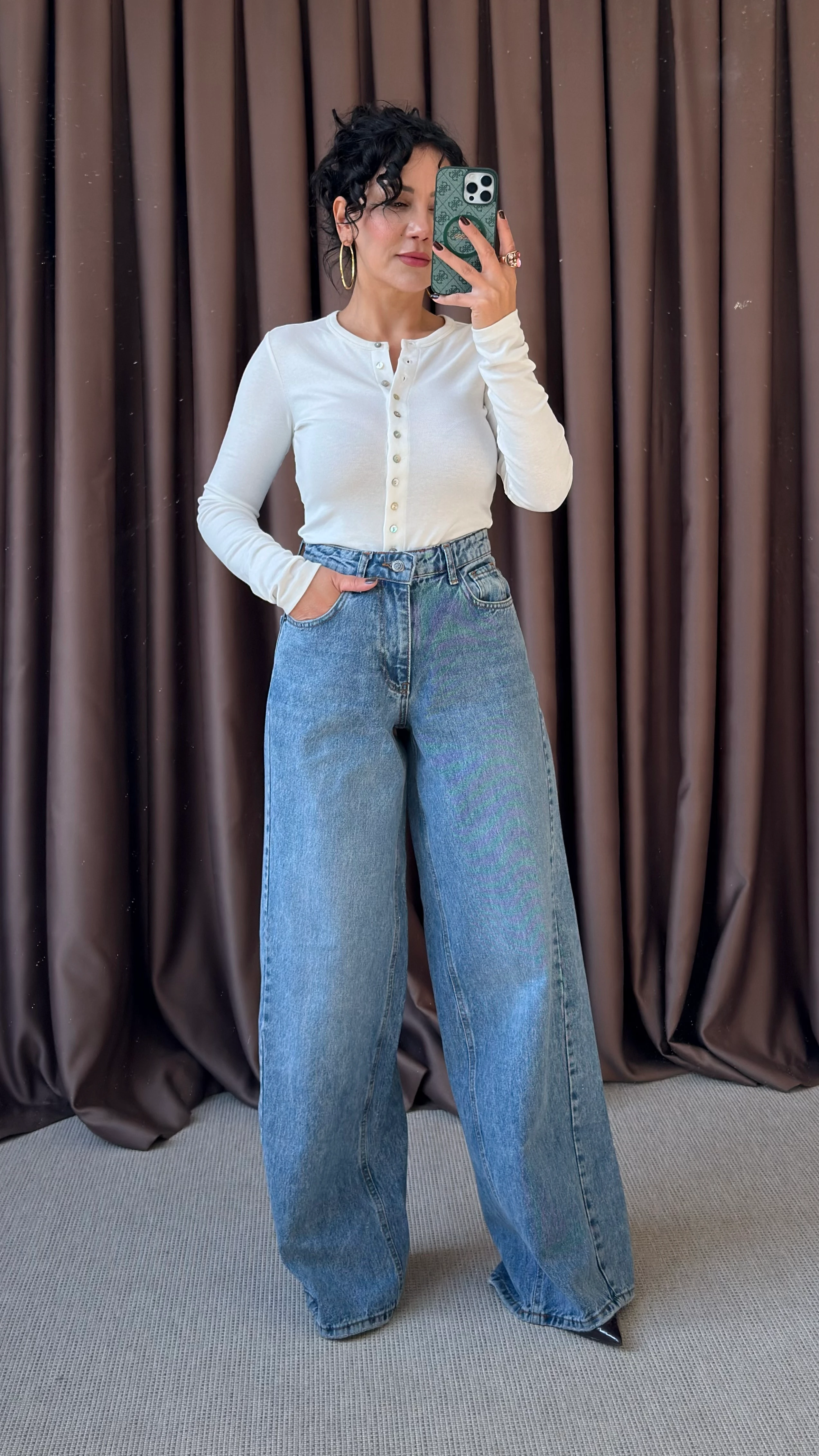 SİMETRİK DİKİŞLİ WİDE LEG JEAN