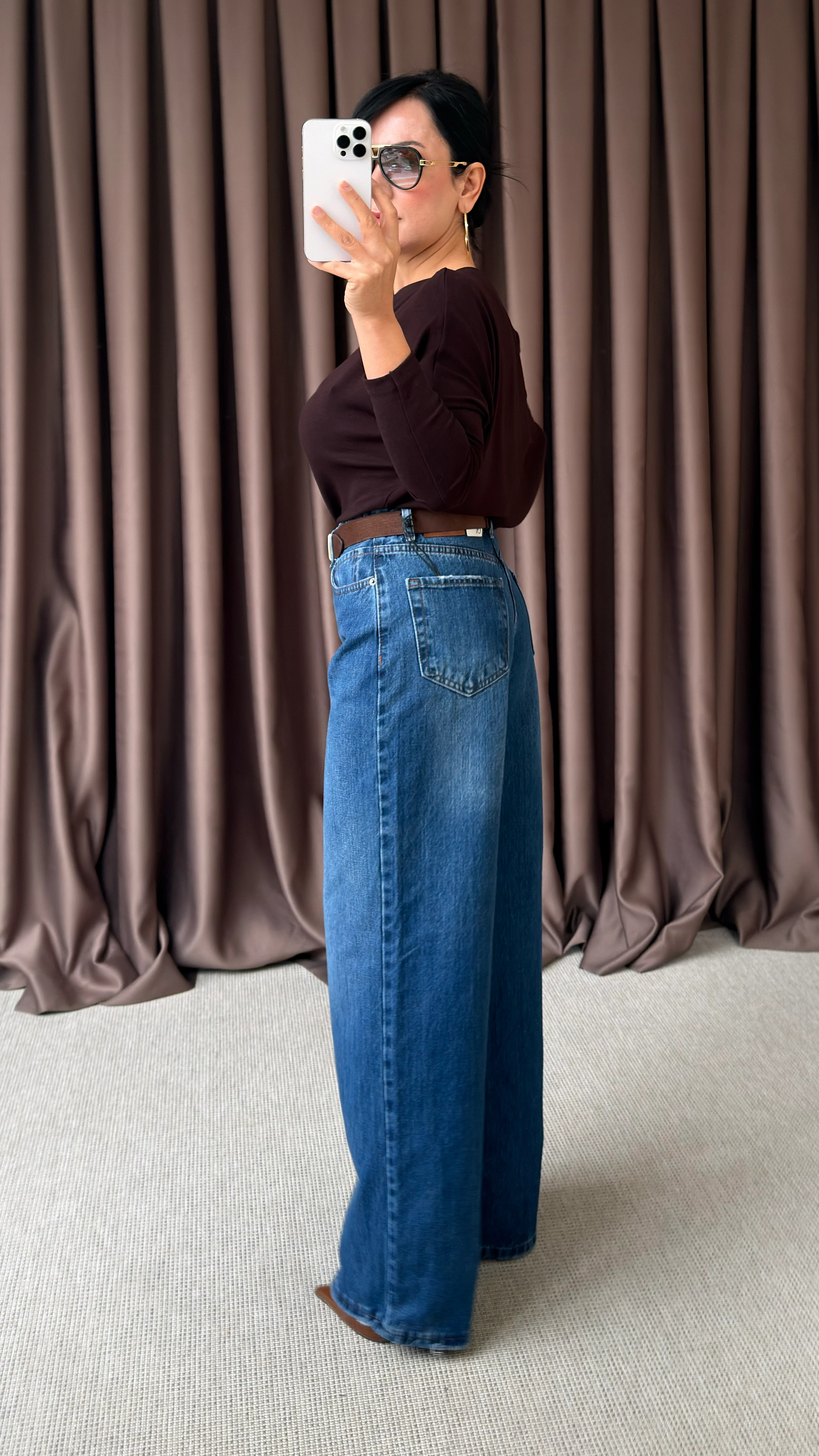 KEMERLİ WİDE LEG JEAN