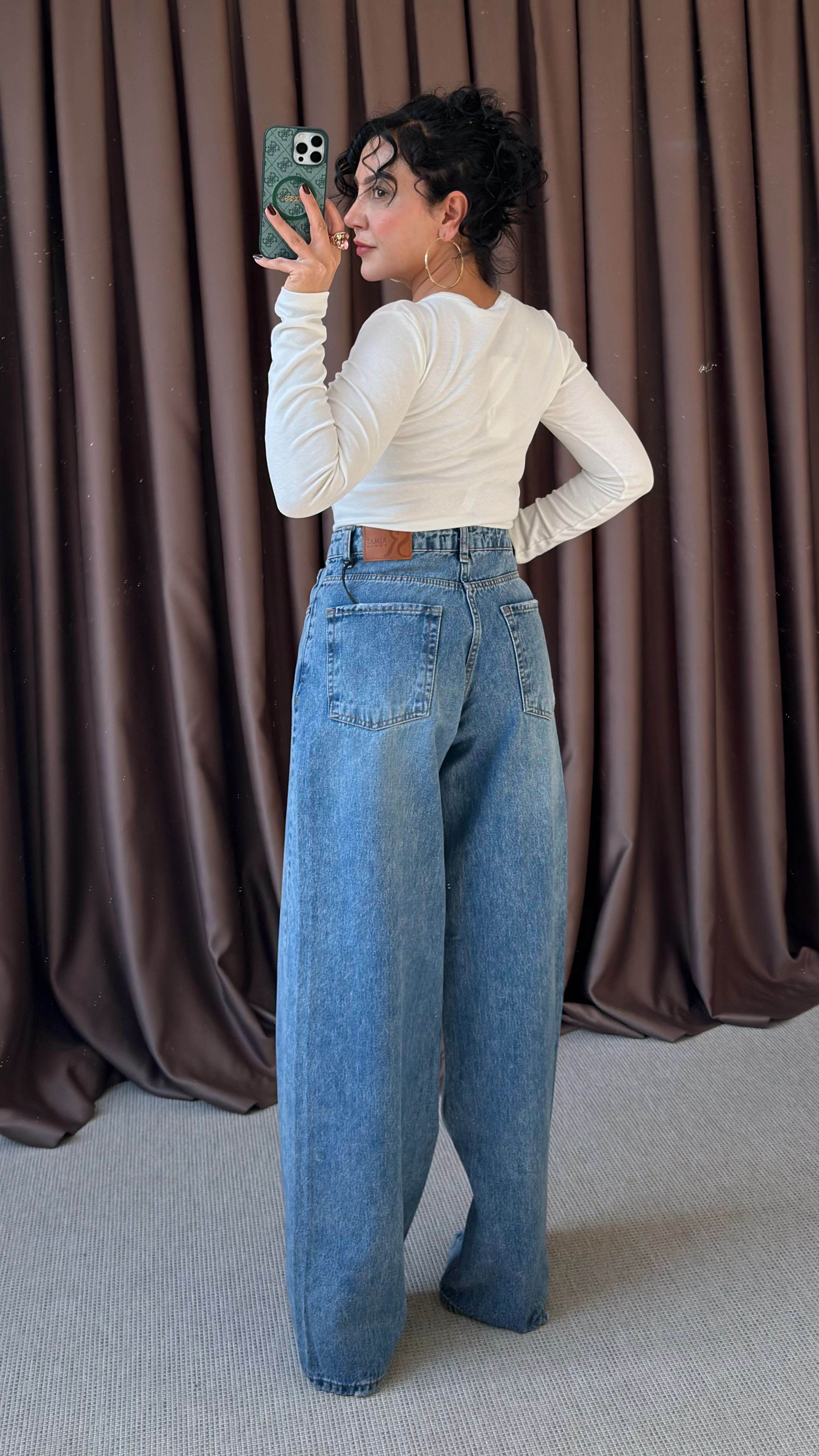 SİMETRİK DİKİŞLİ WİDE LEG JEAN