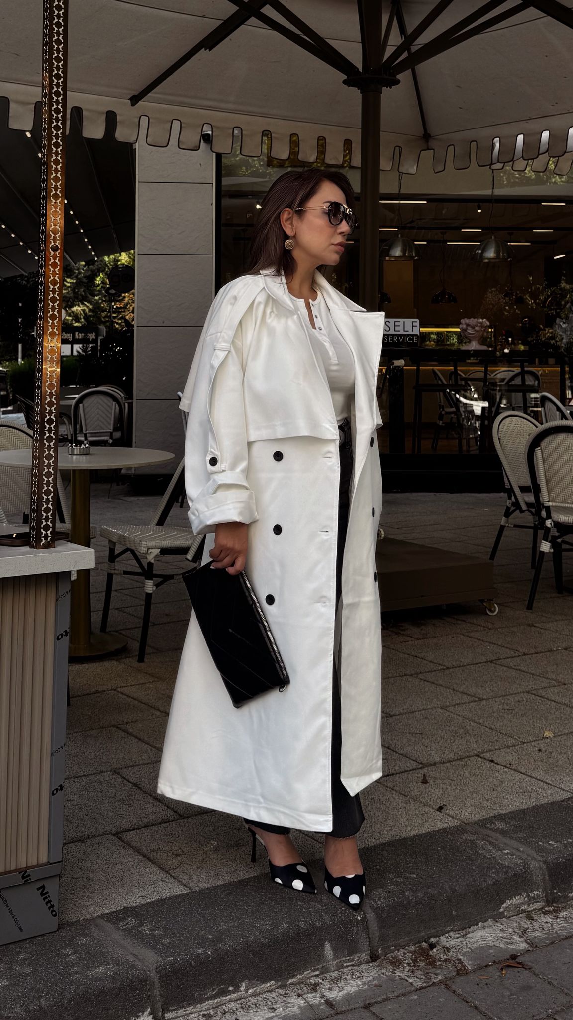 OVERSİZE TRENCHCOAT - Beyaz