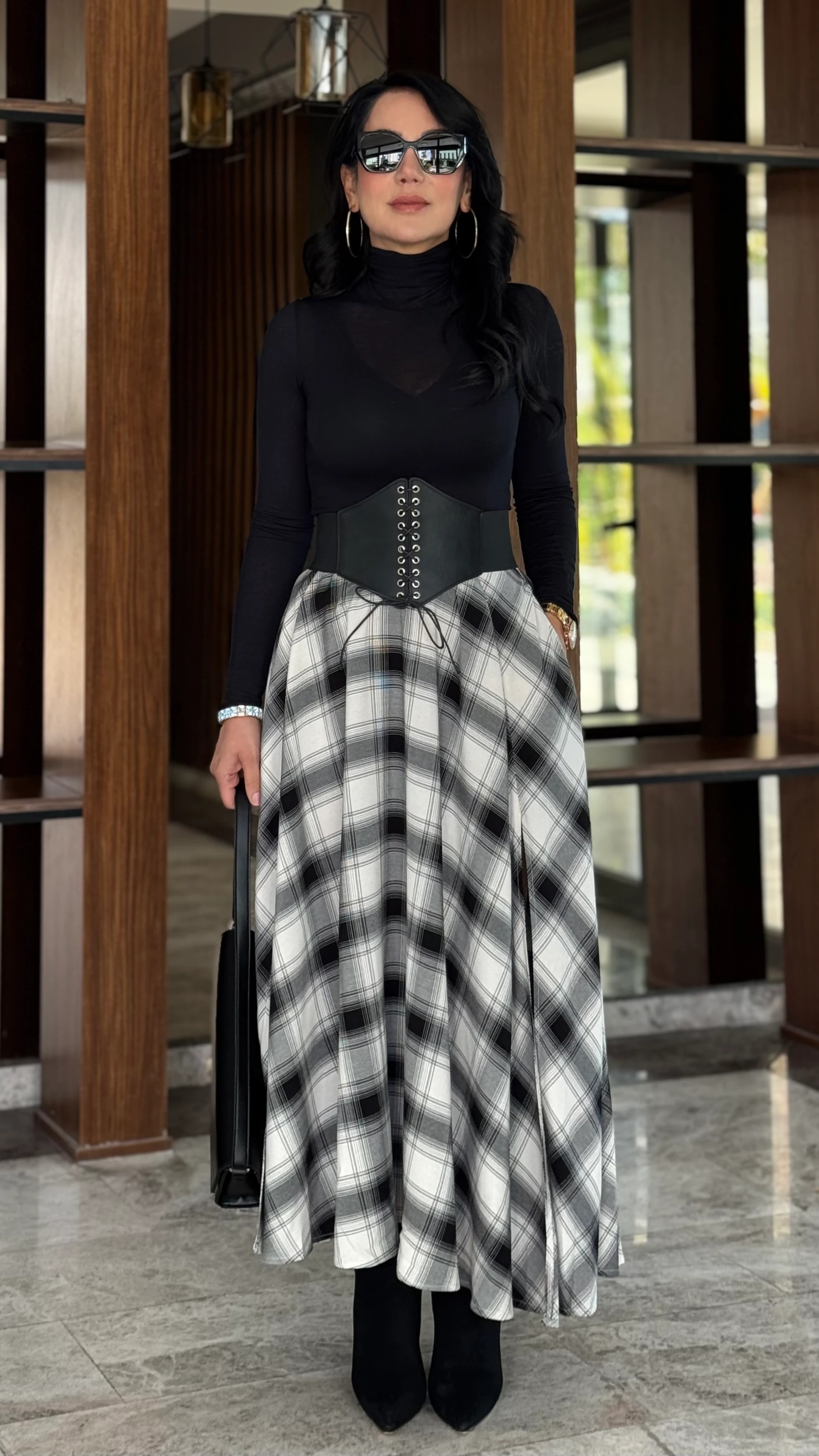 EKOSELİ ÇİFT YIRTMAÇLI MAXİ ETEK