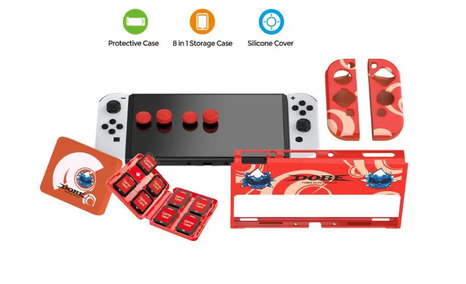 Nintendo Switch Oled Çoklu Koruma Kiti 8 İN 1 DOBE TNS-1192R