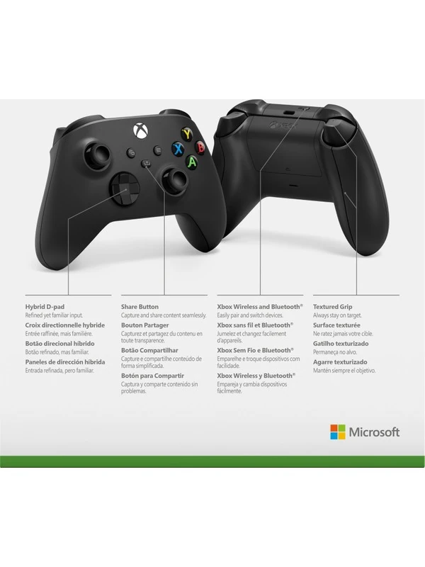 Microsoft Xbox Wireless Controller 9. Nesil Carbon Black Siyah Orjinal