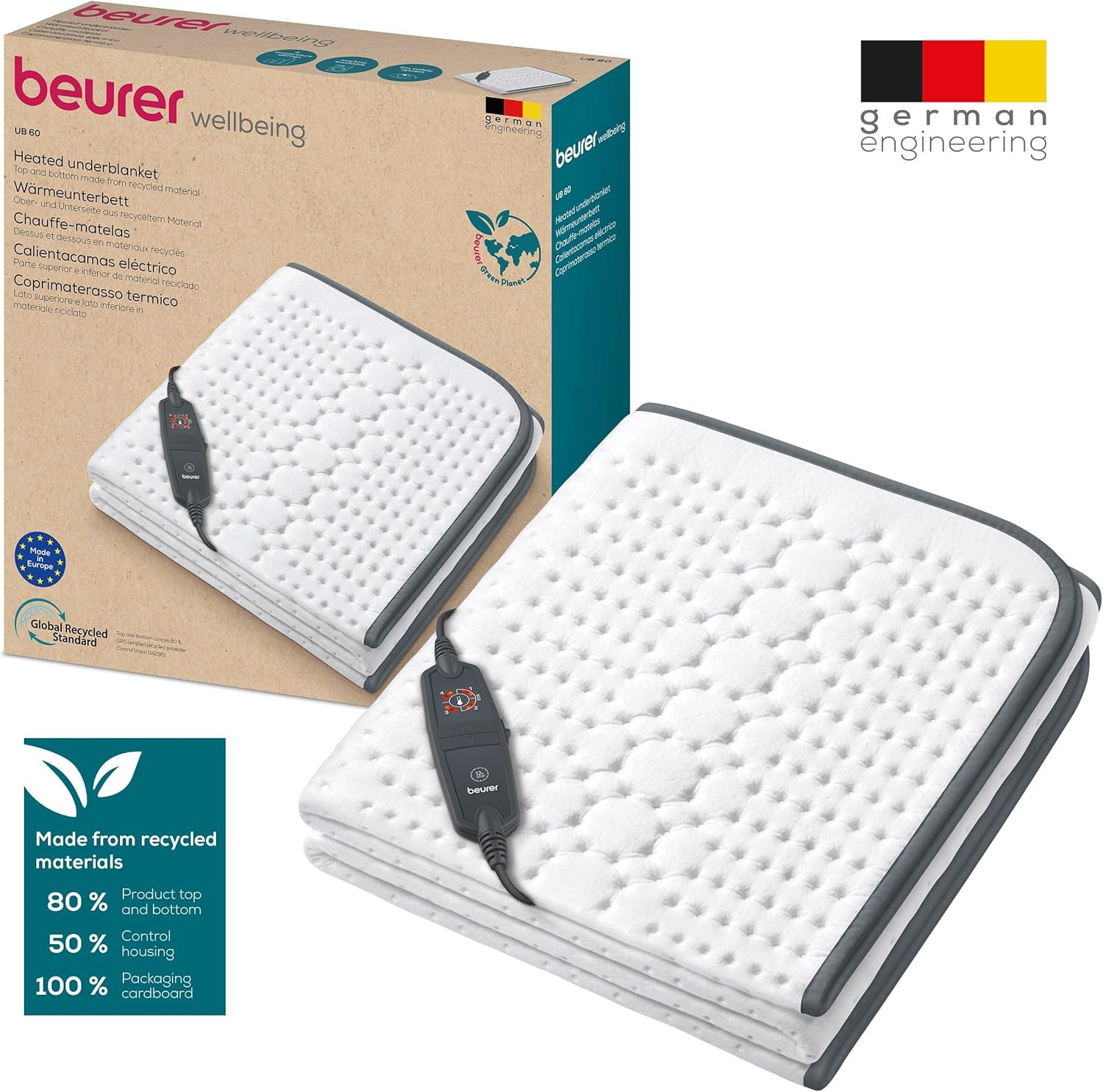 Beurer Isıtmalı Yatak Altı - Elektrikli Yatak Isıtıcısı Green Planet UB 60