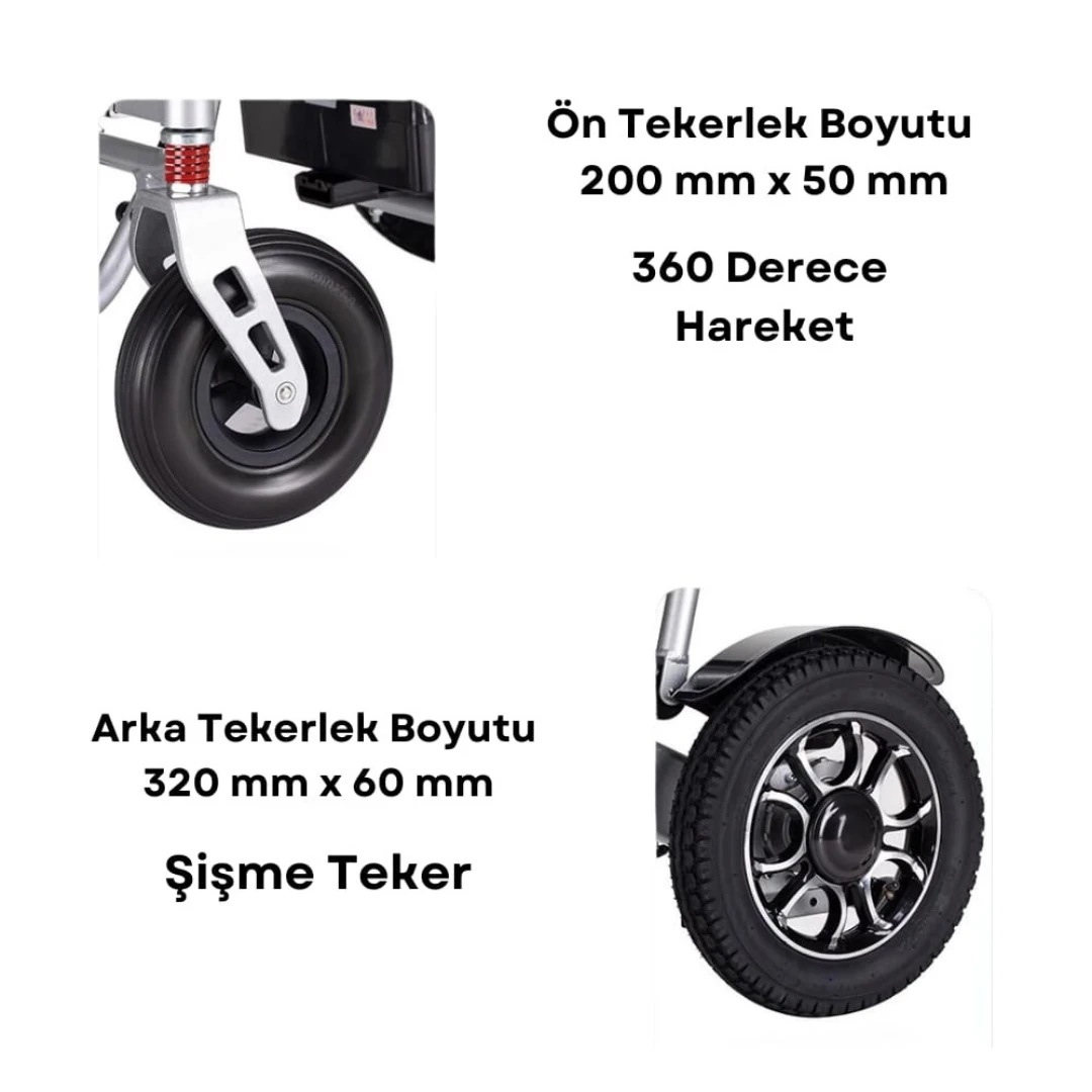 Tam Otomatik Kendi Katlanır Akülü Tekerlekli Sandalye