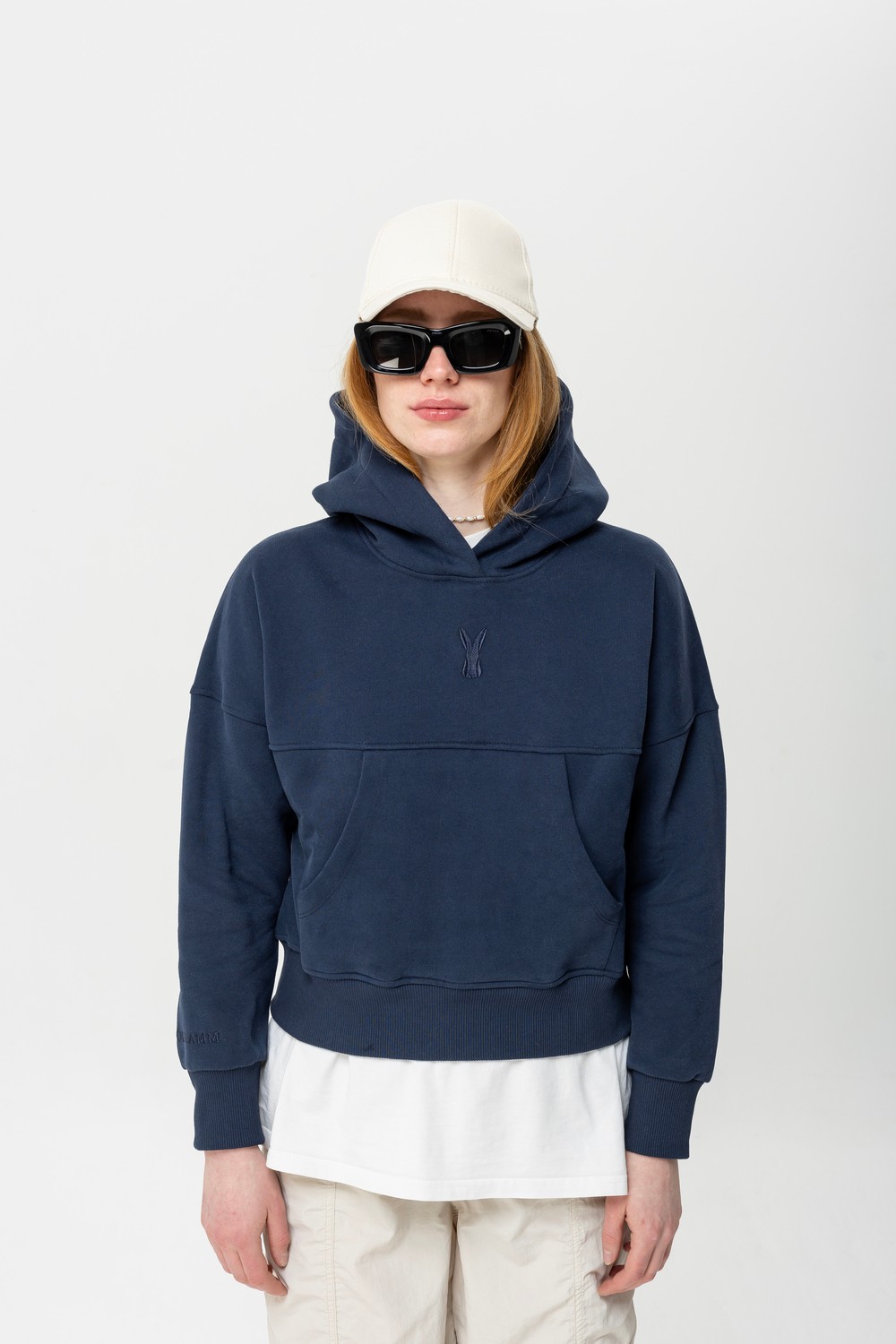 Grace Kısa Hoodie  - Lacivert