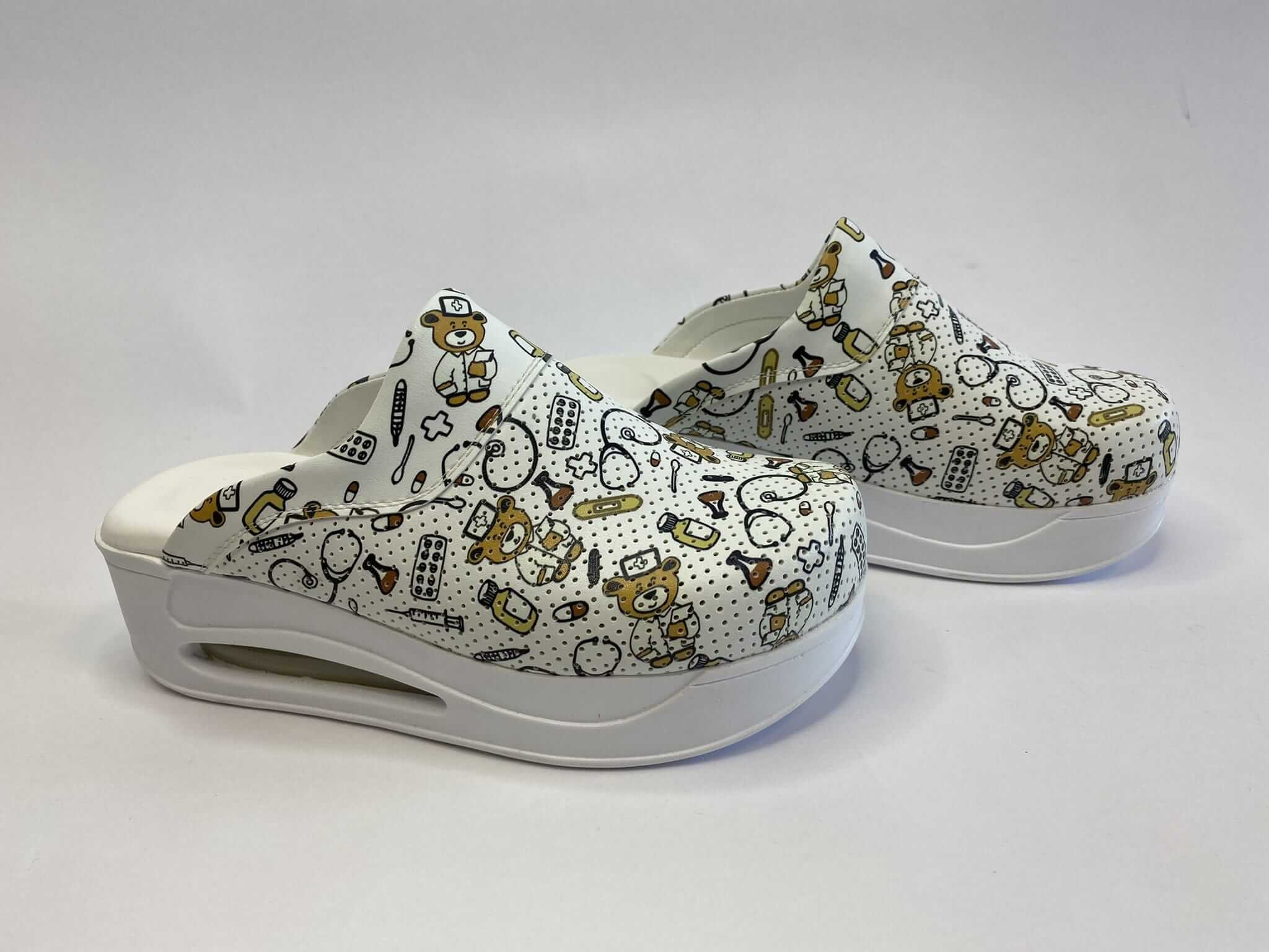 Women's Clogs Teddy Bear Patterned - Orthopedic, Comfortable, Anti-Slip