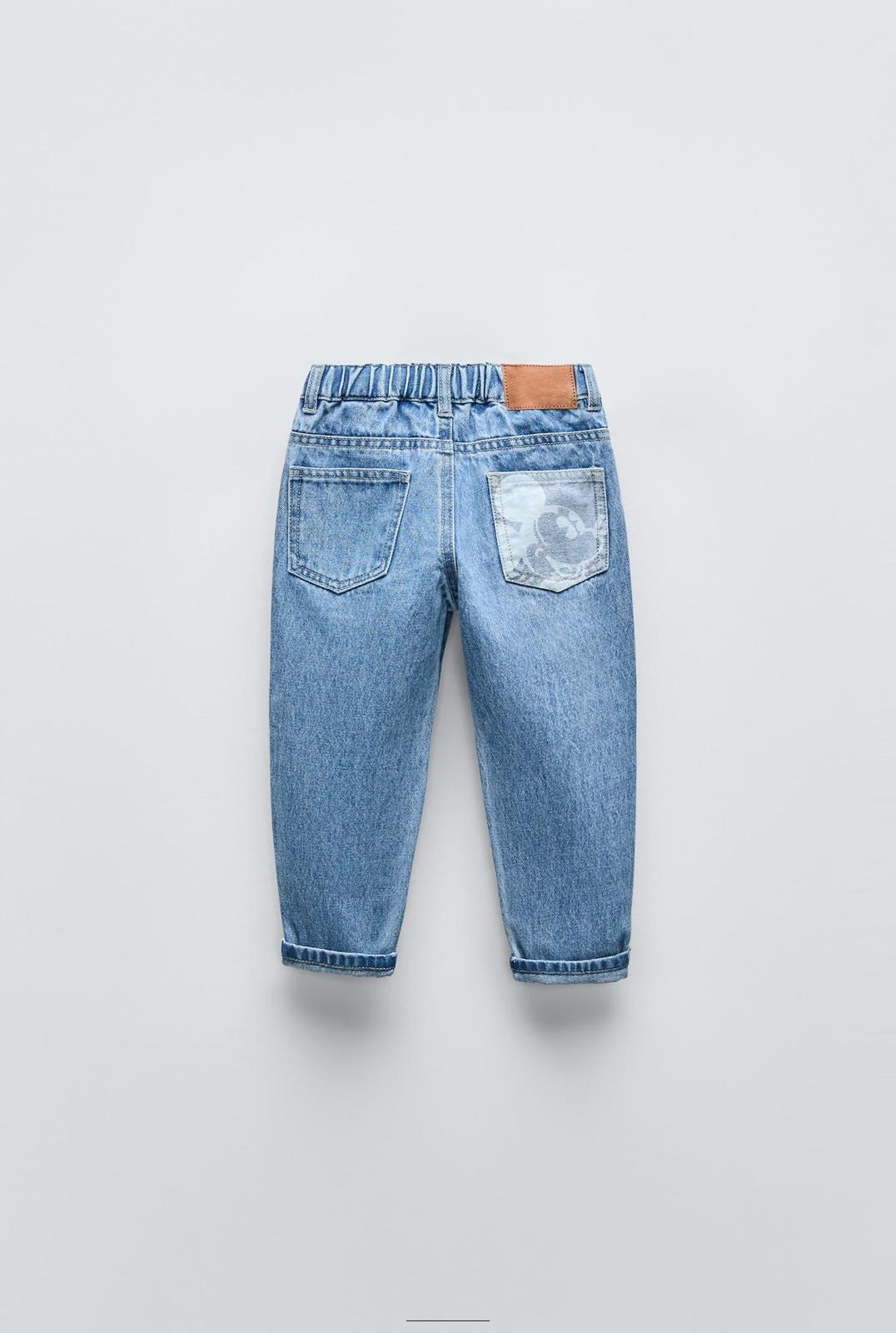  Kız Çocuk Mickey Mouse Baskılı Mom Jean 